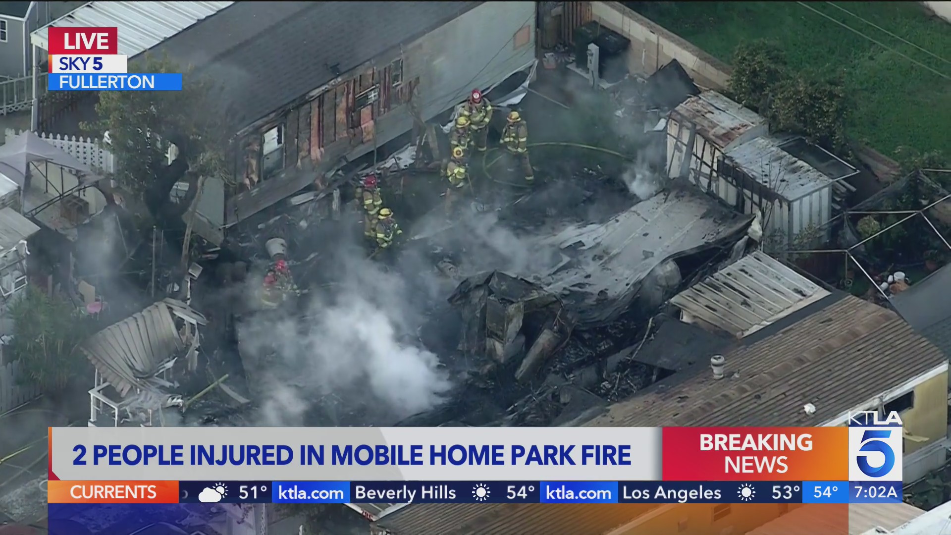 2 injured in Fullerton mobile home park fire – KTLA