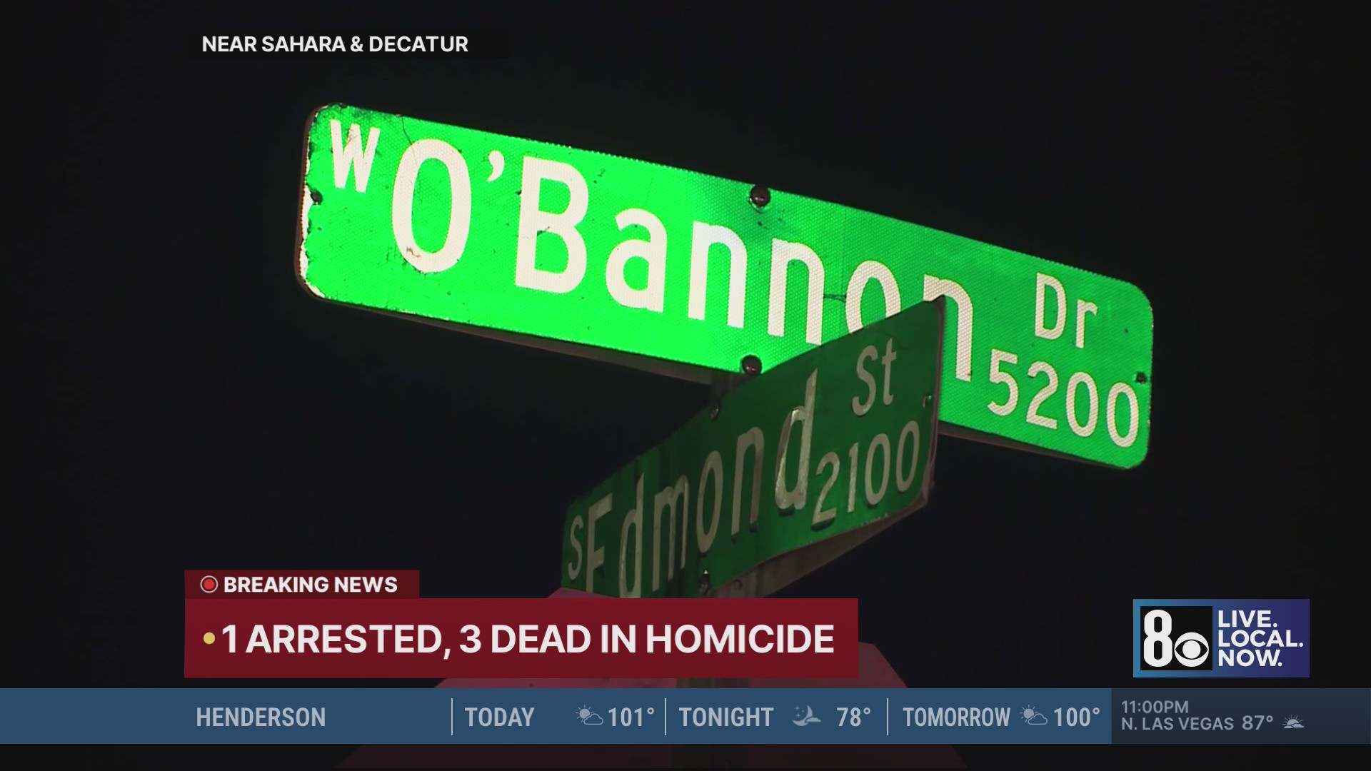 Las Vegas police: 1 arrested, 3 found dead near Sahara, Decatur