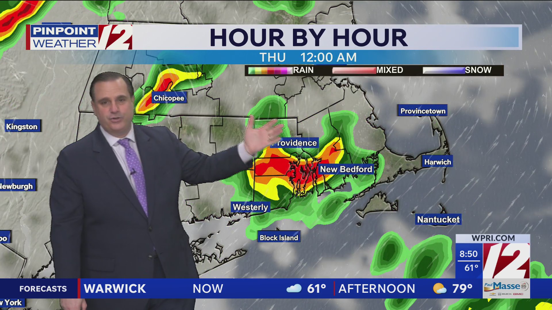 WPRI 12 Weather Forecast for 4/15/26: Warm again today with some late ...