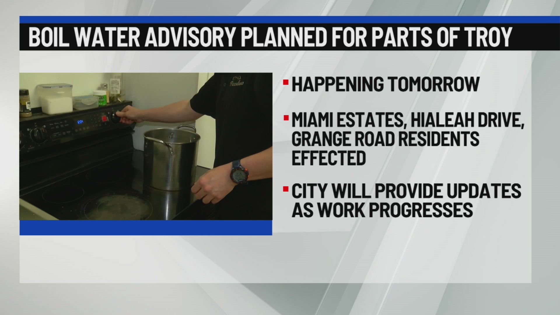 Boil water advisory planned for parts of Troy on Tuesday – NEWS10 ABC