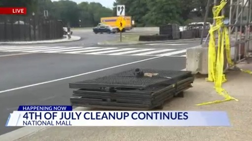 Cleanup continues around National Mall after 4th of July celebrations