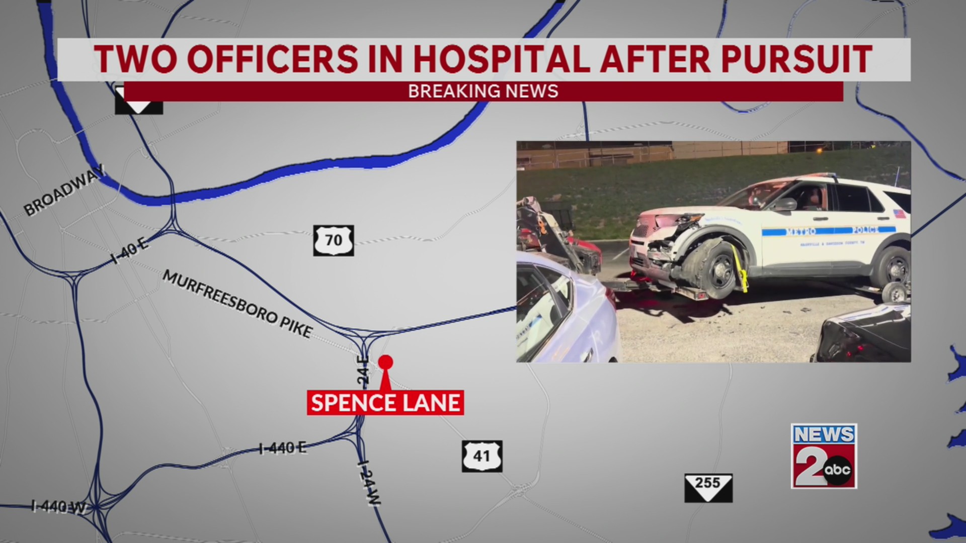 2 officers hospitalized after pursuit leads to crash in South Nashville ...