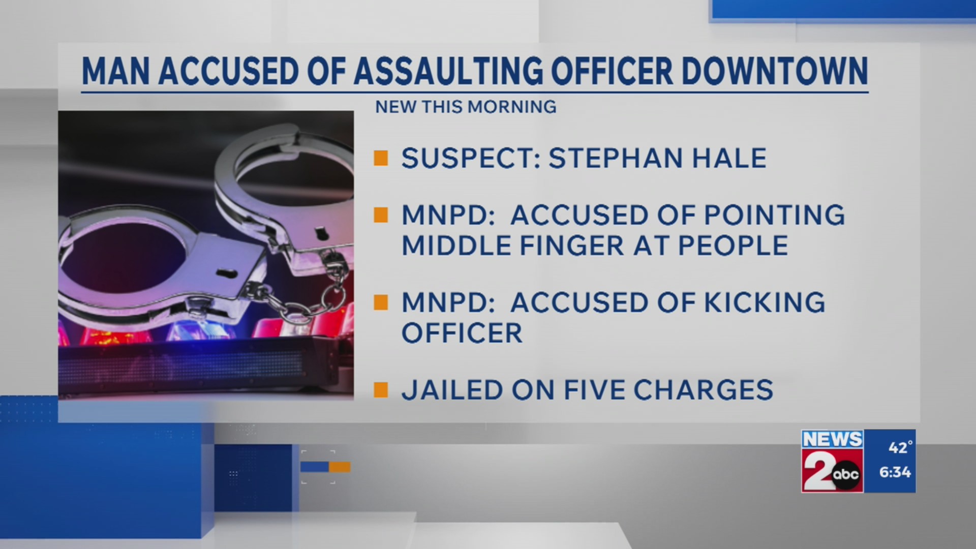 Man charged with assaulting officer on Broadway – WKRN News 2