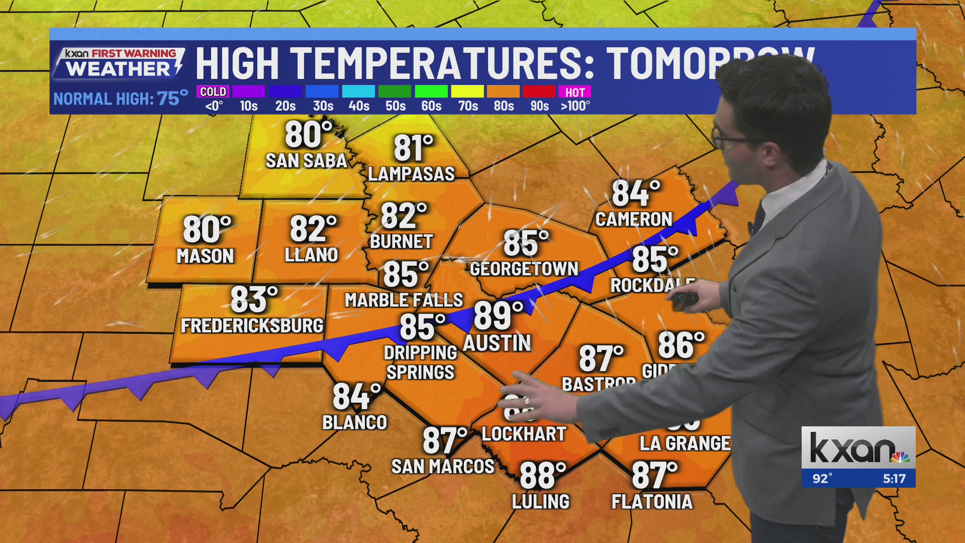 Weak cold front arrives Monday, still feeling the heat this week | KXAN ...