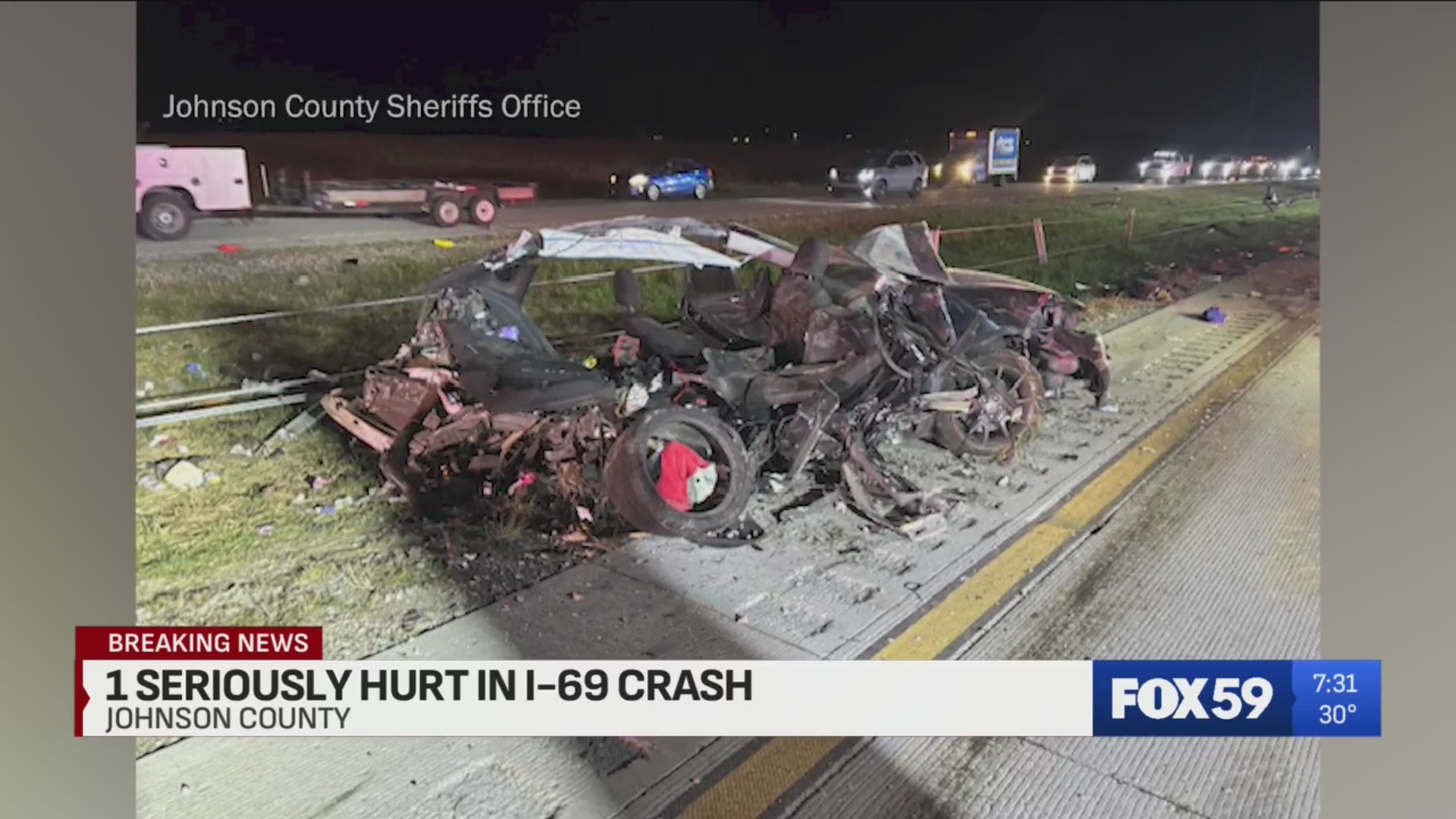 Serious crash closes part of I-69 in Johnson County – Fox 59