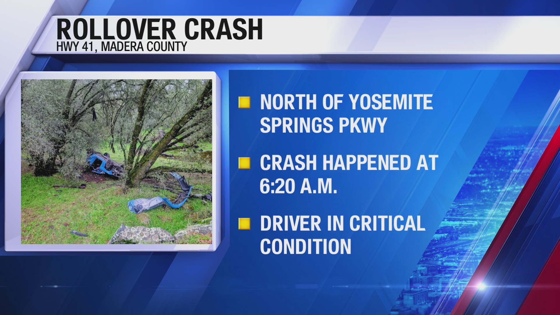 Madera County wet roads leave driver in critical condition – CBS47 and ...