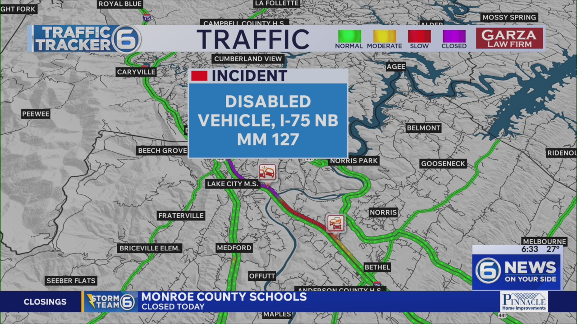 I-75N shut down in Anderson County due to diesel spill – WATE 6 On