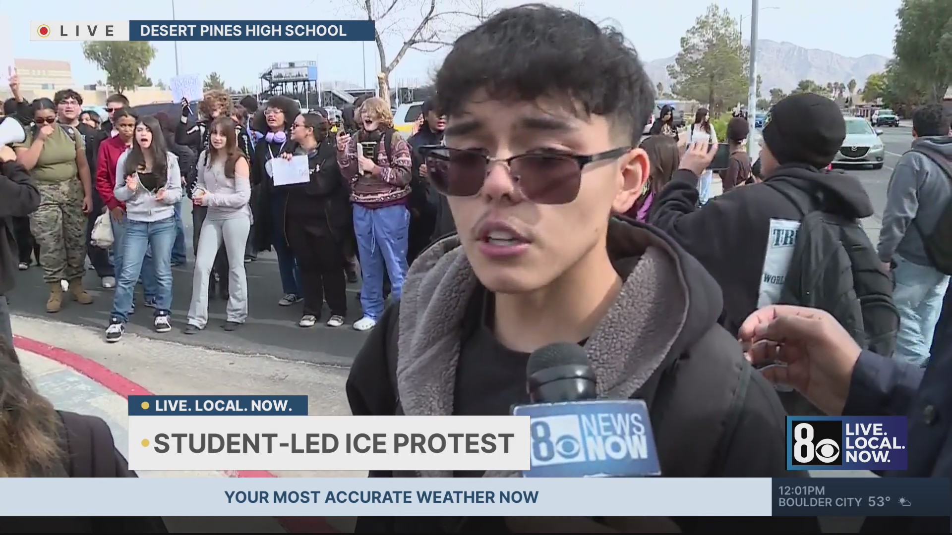 Las Vegas students walk out of school to protest ICE actions across the ...