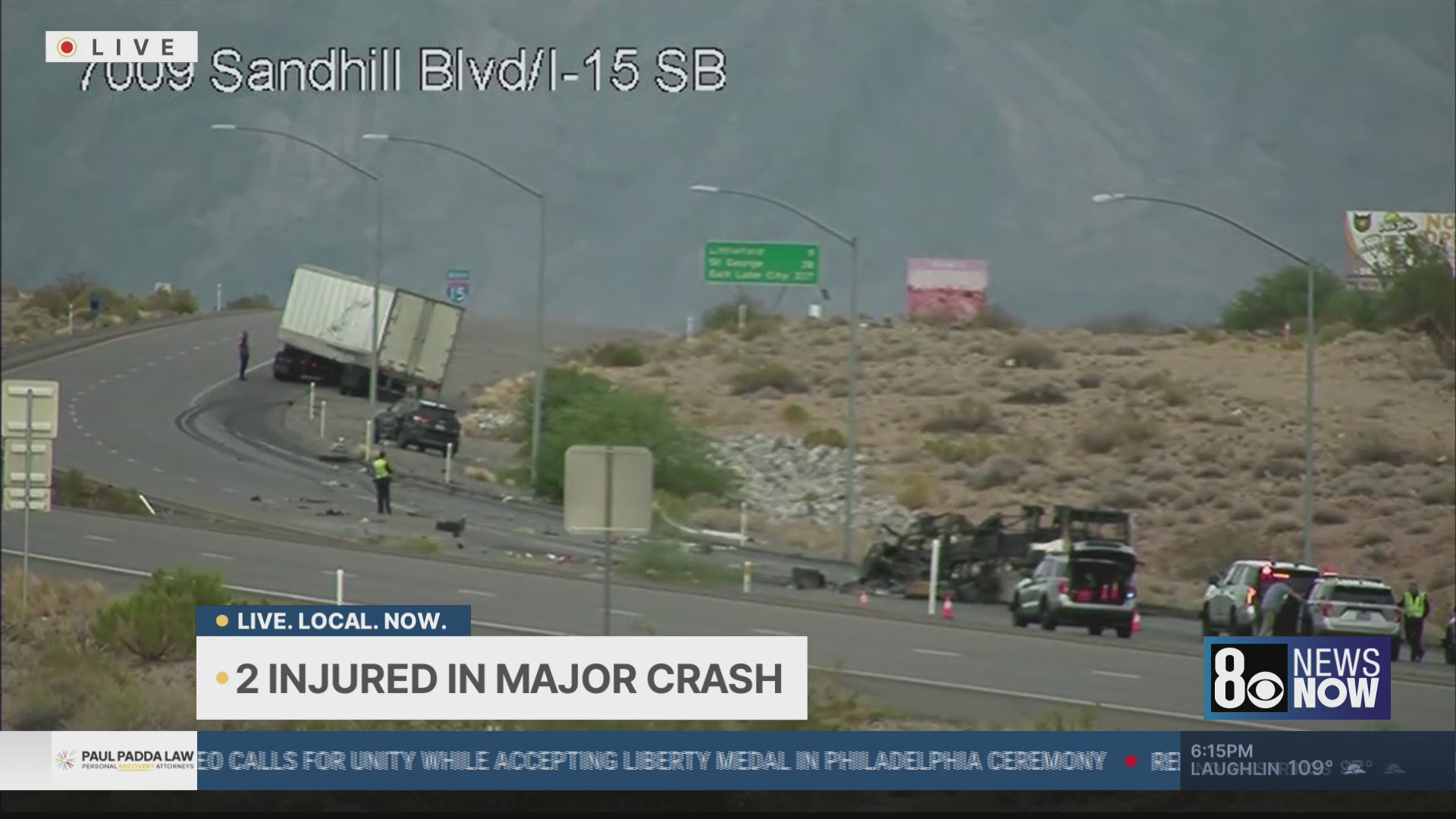 Multi-vehicle crash shuts down I-15 northbound in Mesquite – KLAS