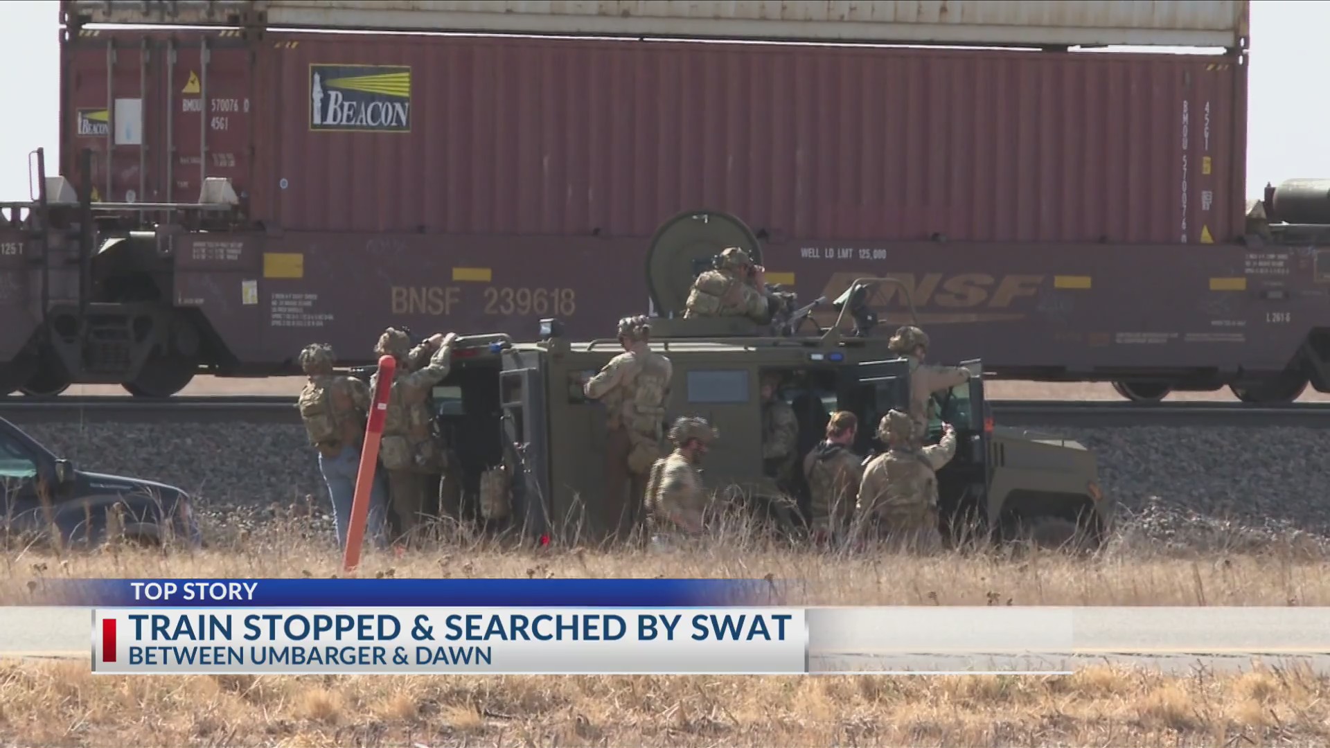 BNSF train stopped on tracks near Dawn amid search for ‘possibly armed ...