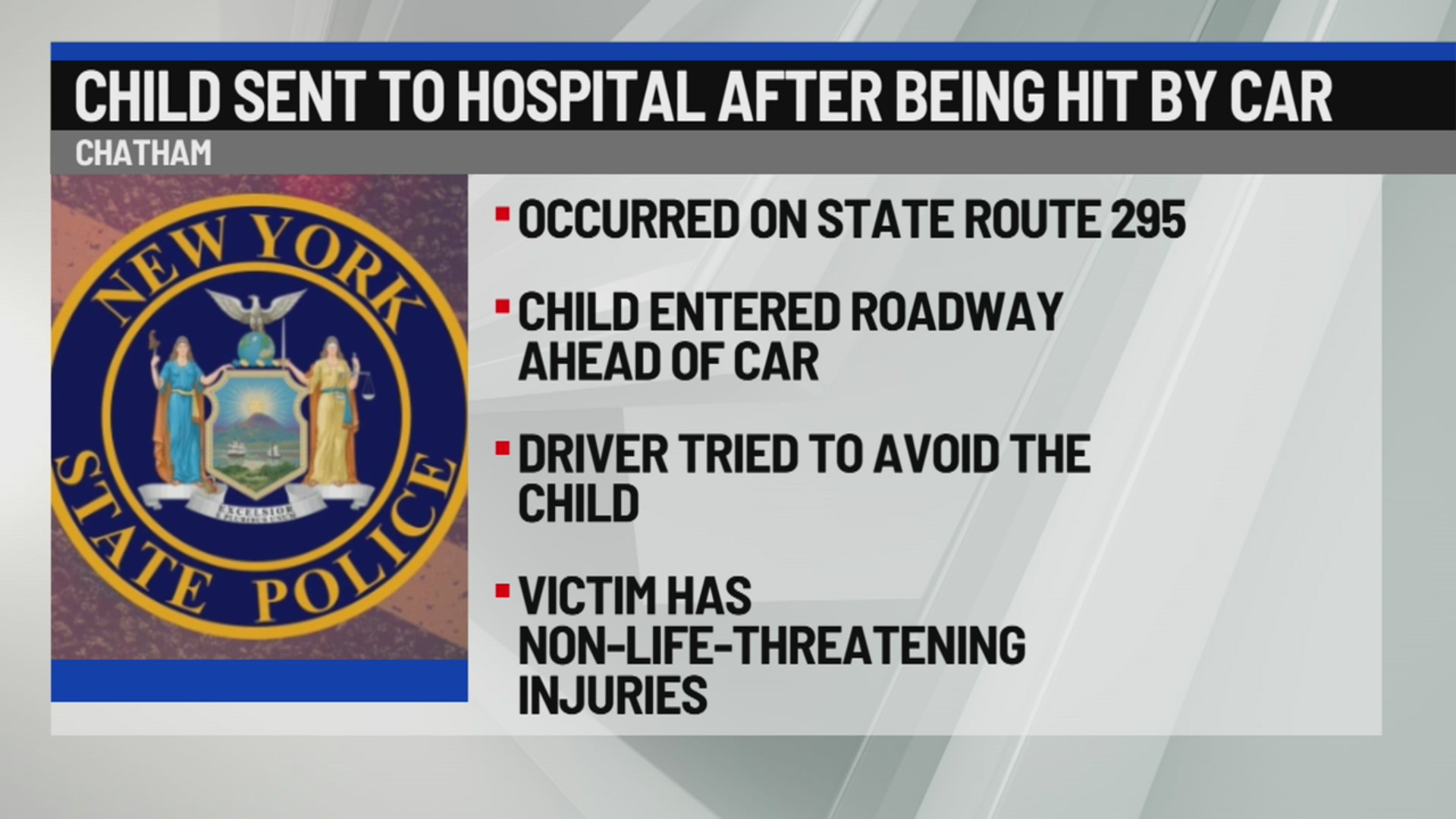 Child hospitalized after being hit by car – NEWS10 ABC