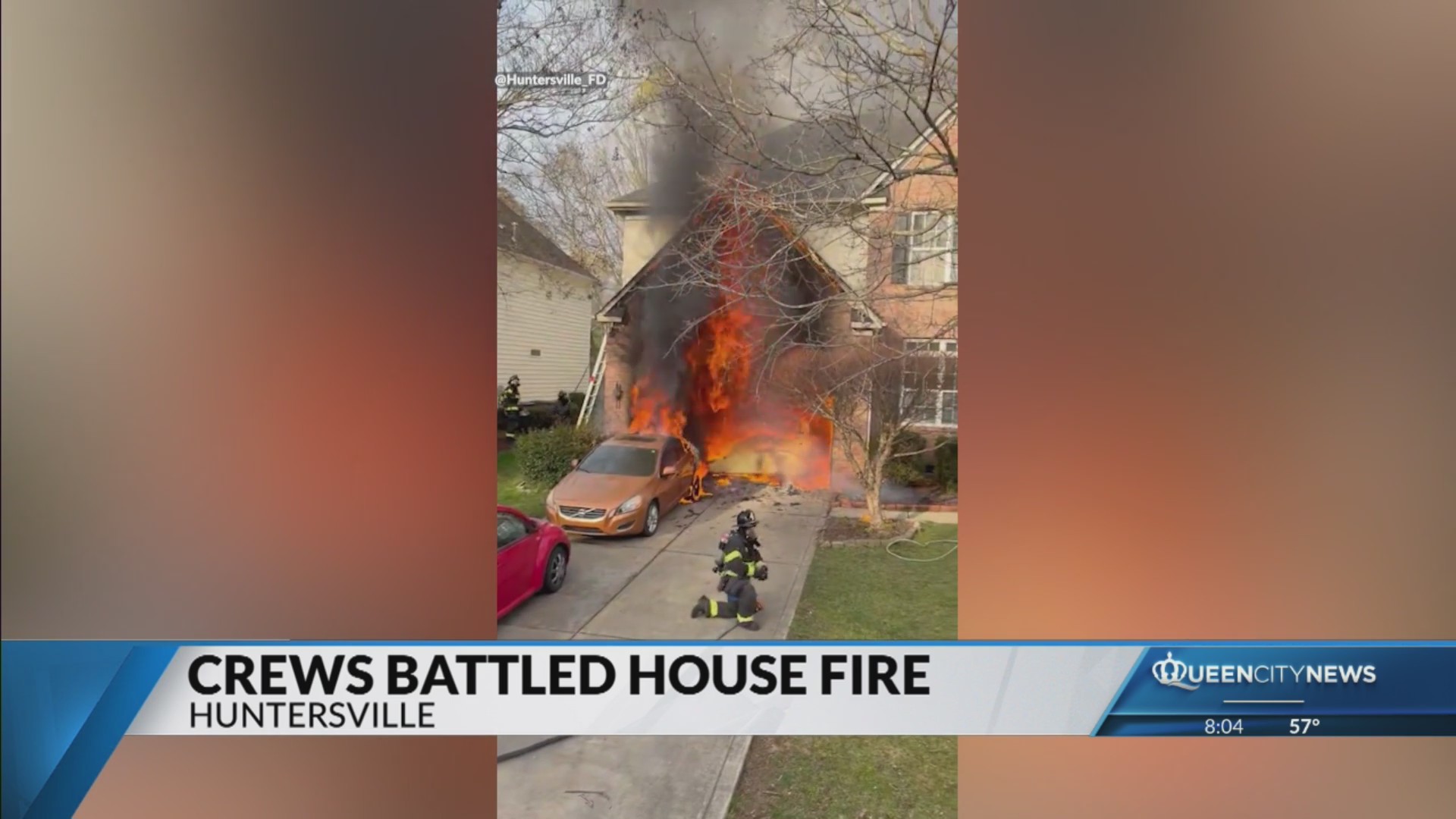 Crews battle large house fire in Huntersville – Queen City News