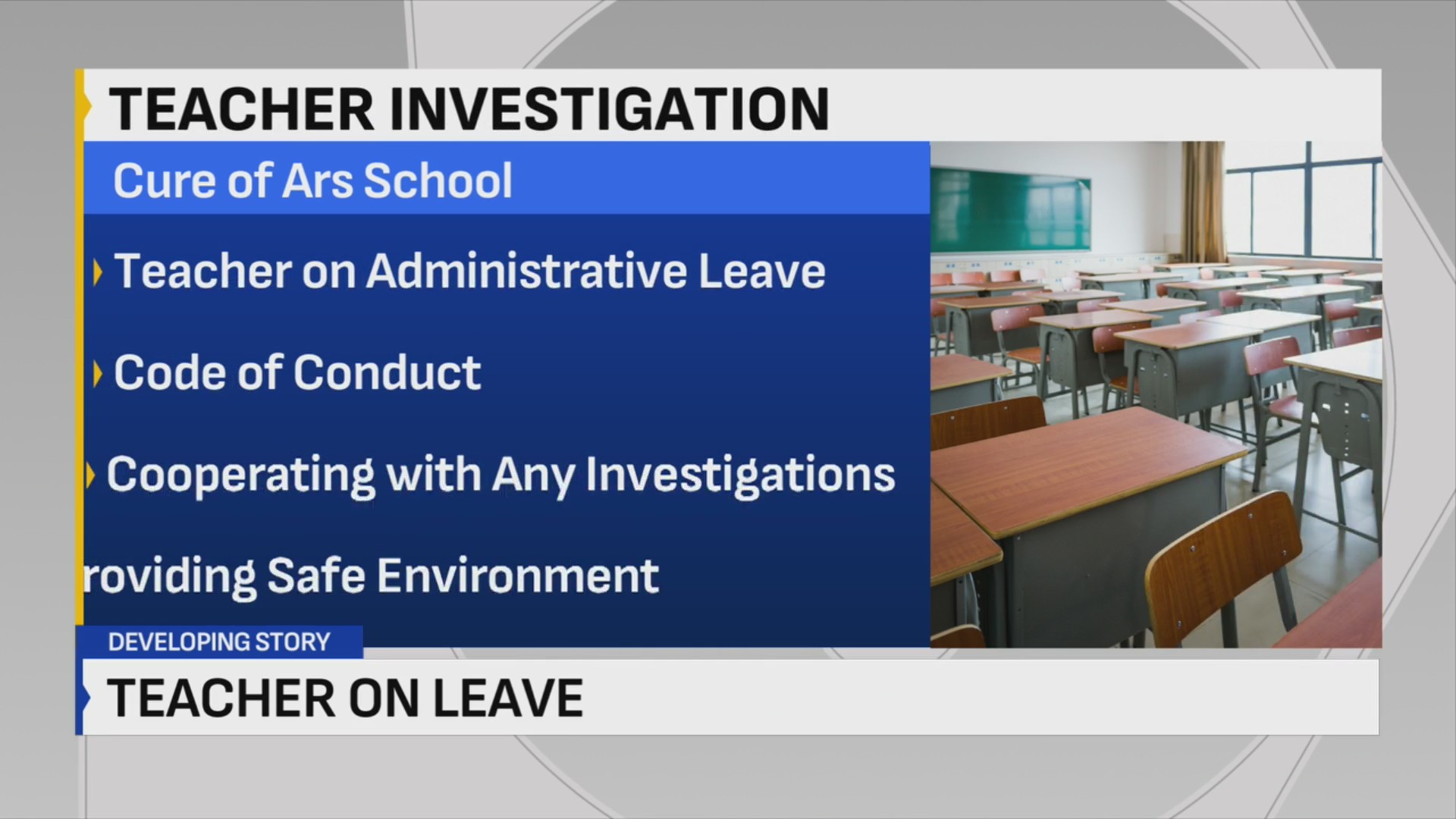 Catholic school teacher placed on leave amid misconduct investigation ...