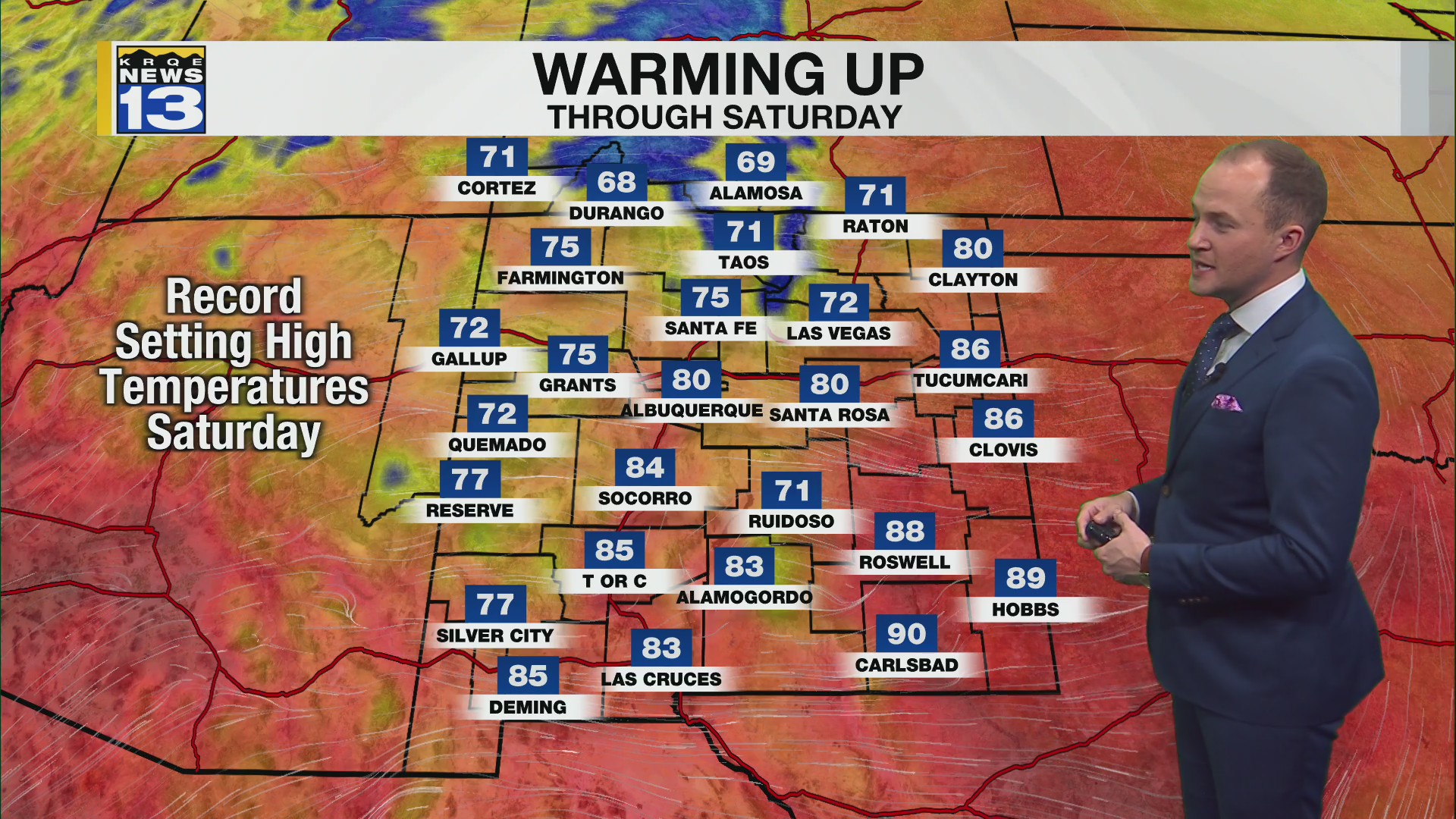 Record heat, high fire danger develops by Saturday – KRQE NEWS 13 ...