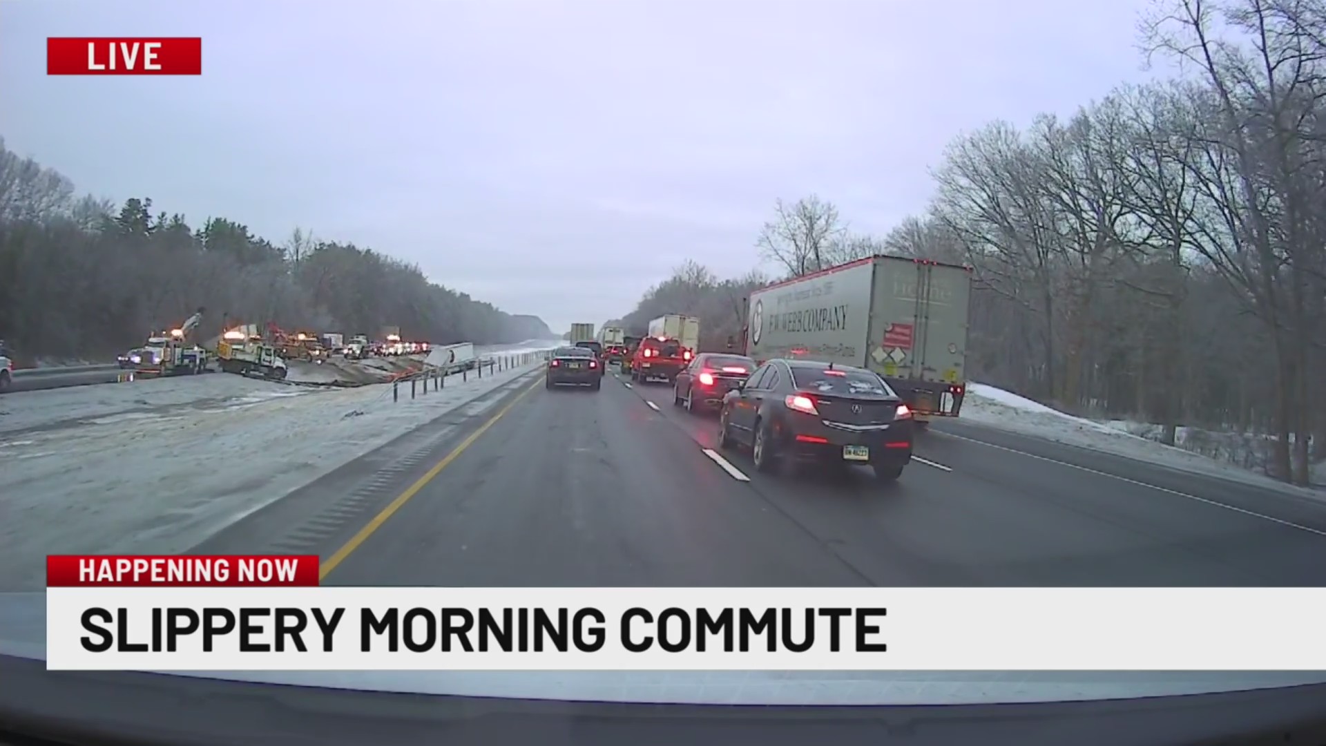 DOT truck involved in tractor-trailer crash on I-84 East in Southington ...