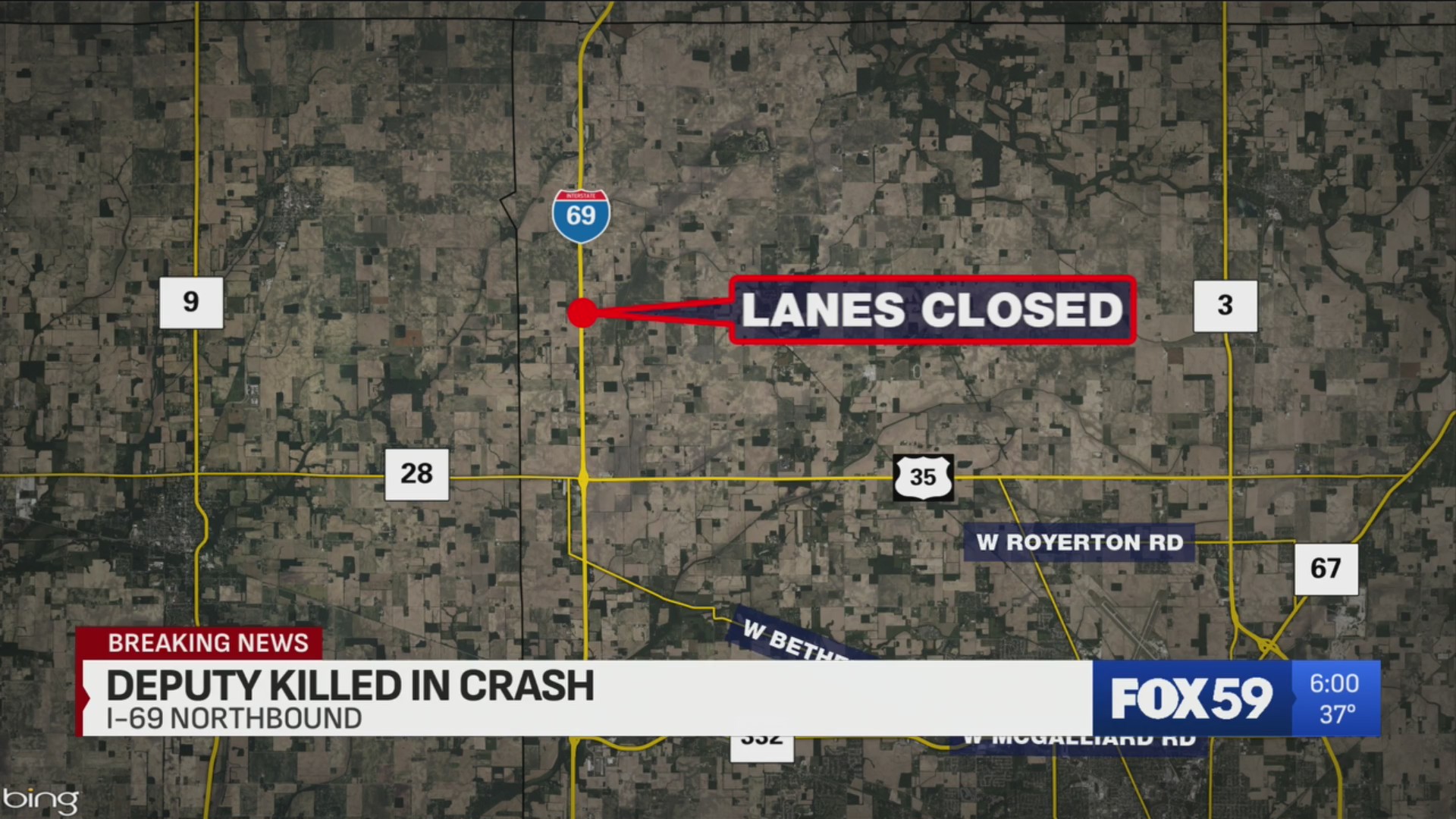 Delaware County sheriff’s deputy killed in I-69 crash – Fox 59