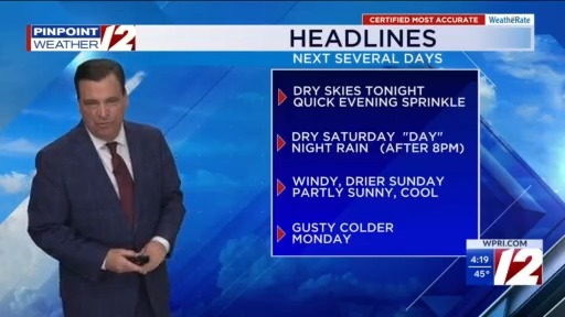 WPRI 12 Weather Now 11/14/25 Rain Arrives Saturday “Night” – WPRI.com