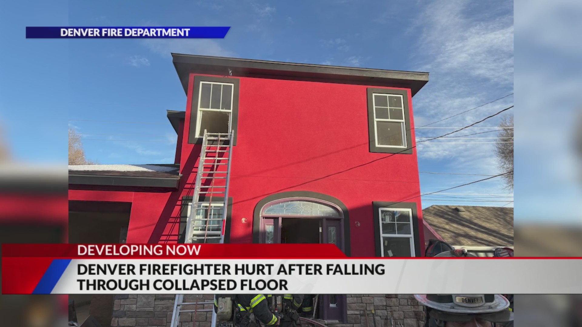 Firefighter burned after falling through collapsed floor – FOX31 Denver