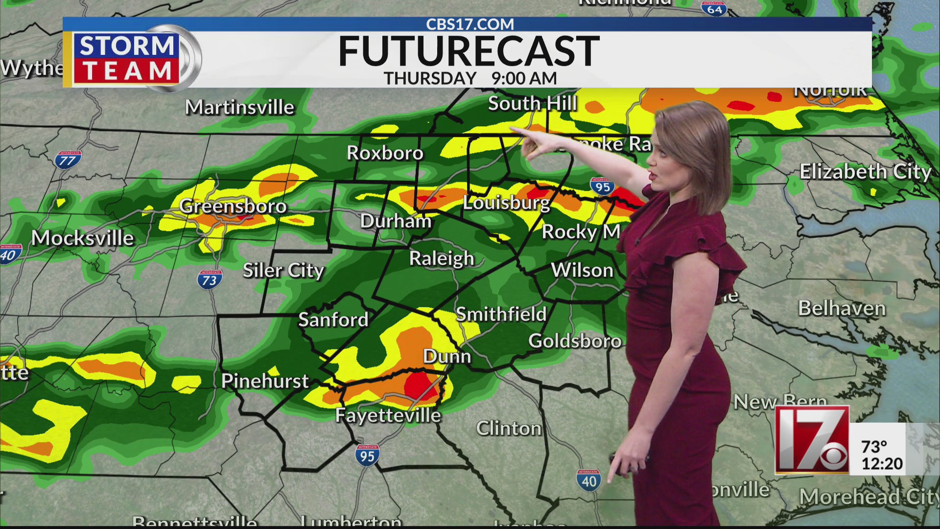 Really good rain chance Thursday, dry and warm until then in central NC ...