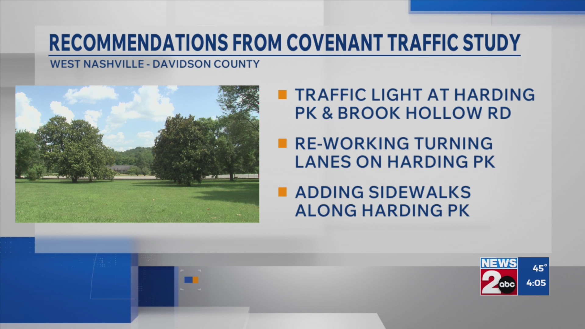 Recommendations from Covenant traffic study – WKRN News 2