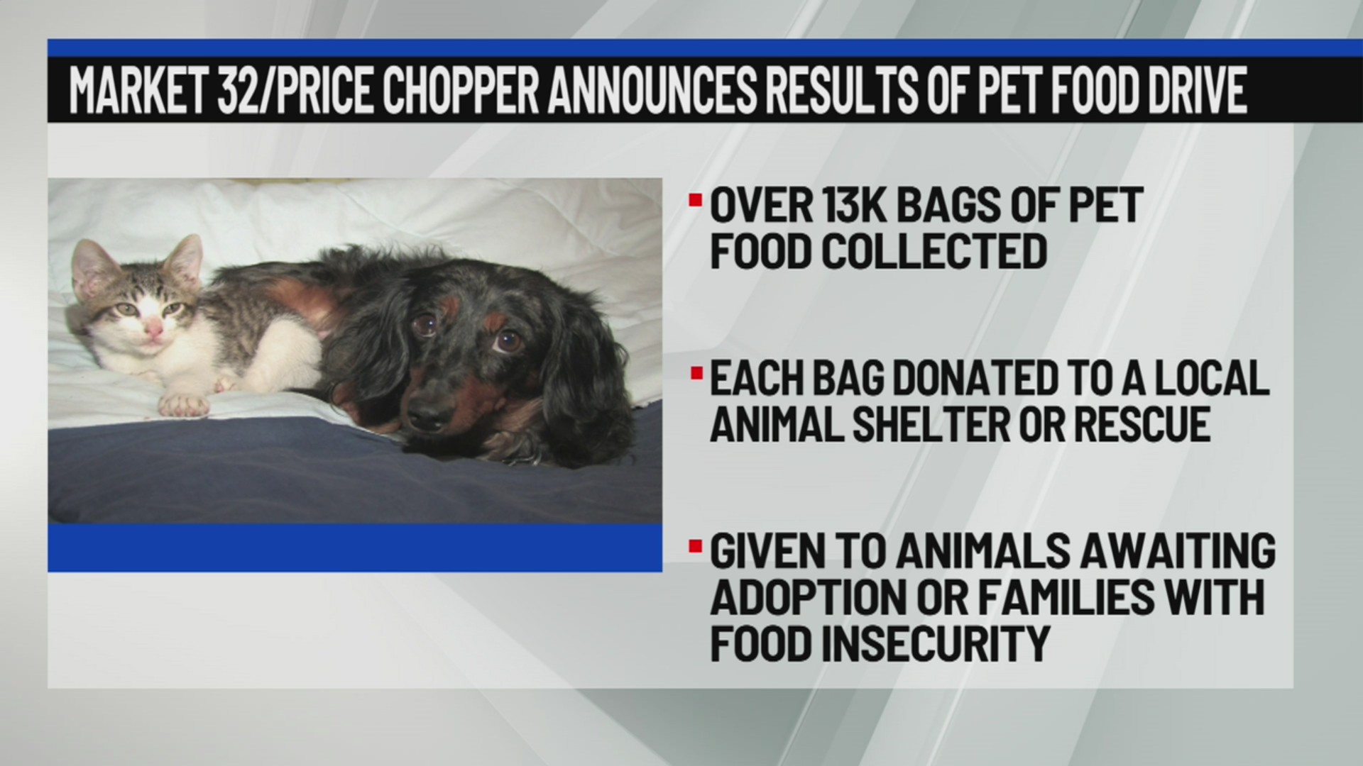 Market 32/Price Chopper announces results of pet food drive