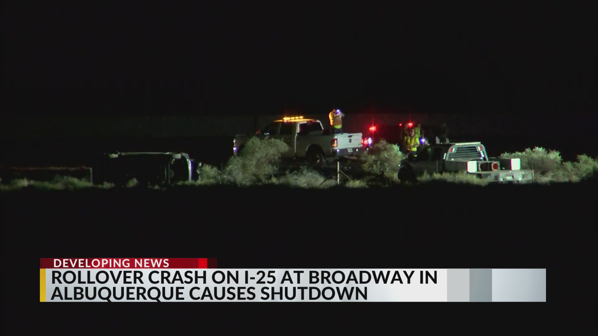 Rollover crash on I-25 at Broadway in Albuquerque causes shutdown ...