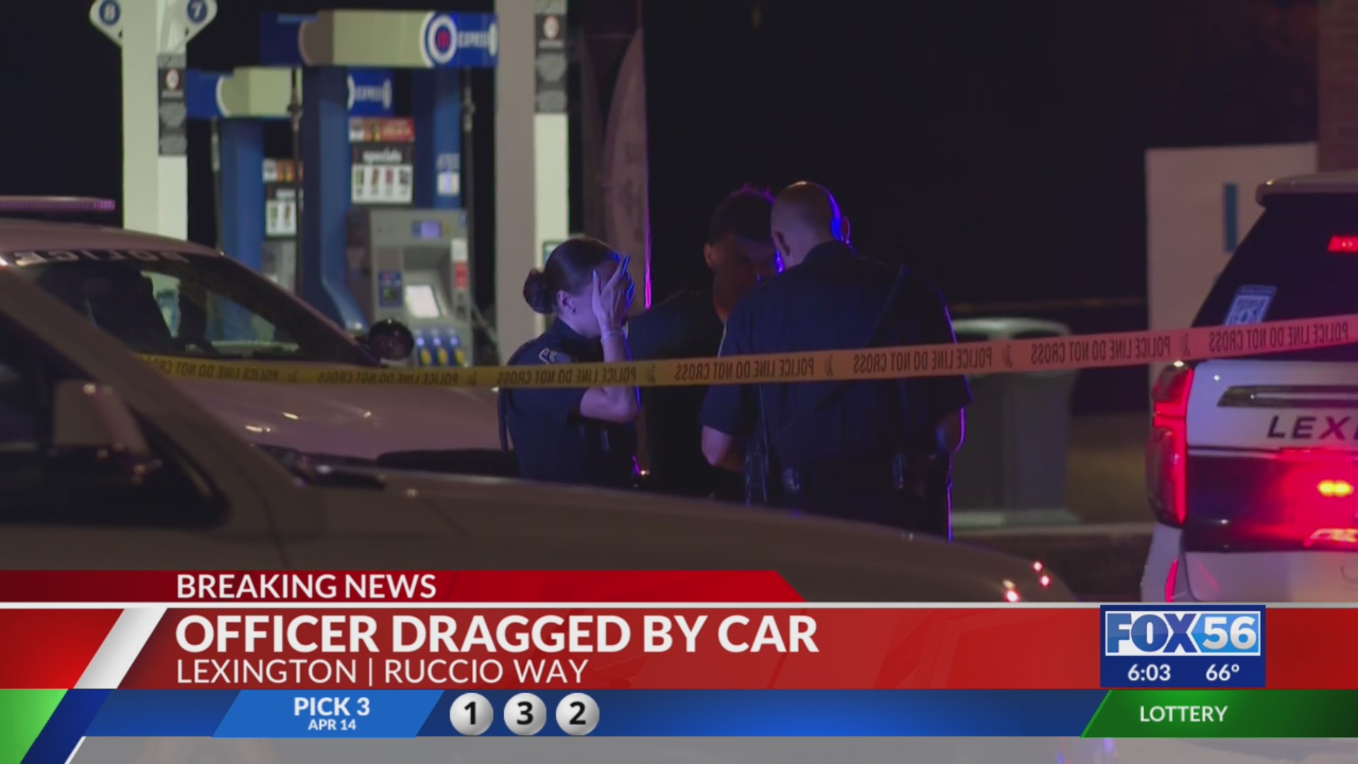 Lexington police officer dragged by car during traffic stop near gas ...