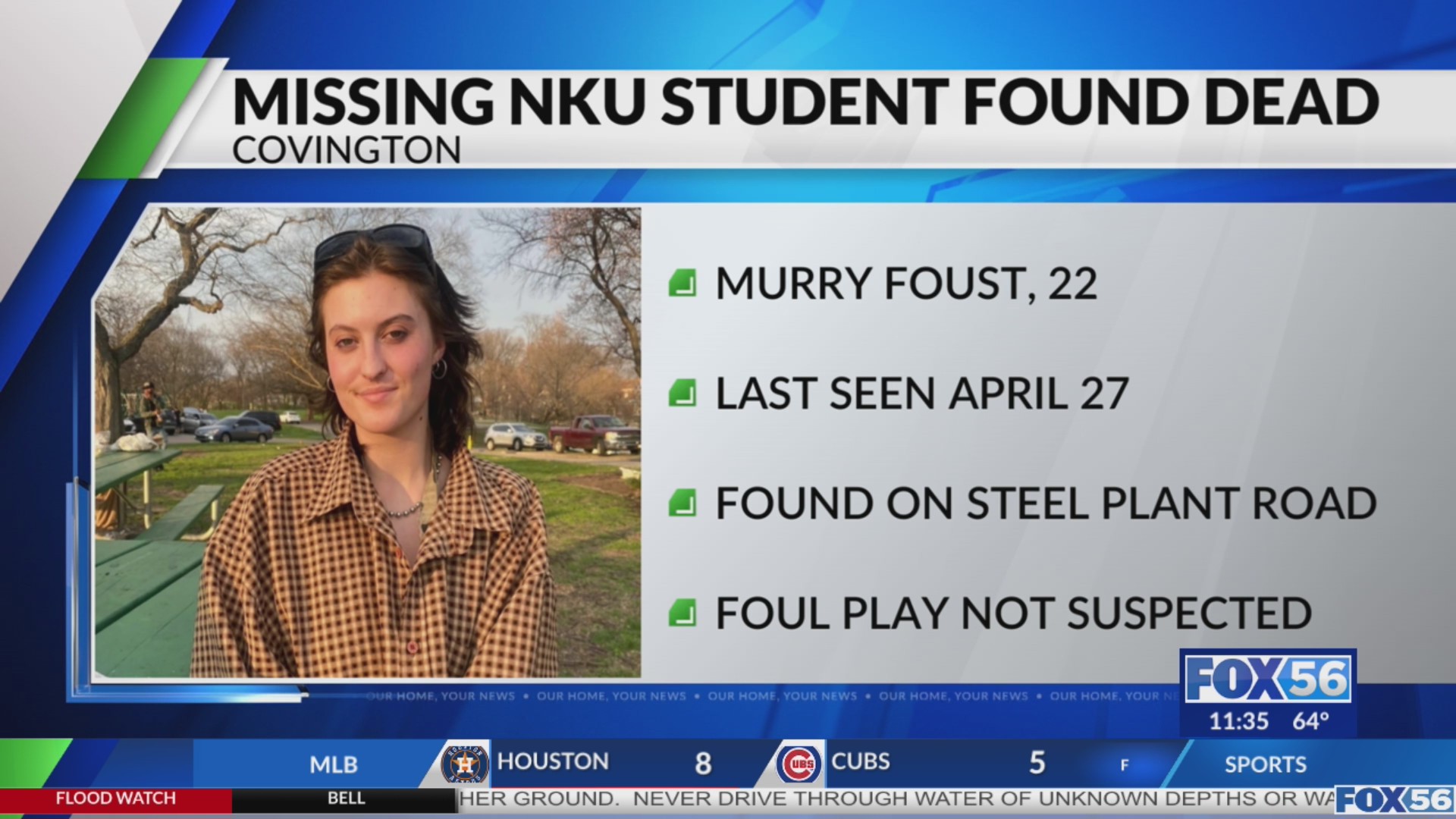 Body of missing Northern Kentucky University student found – FOX 56 News