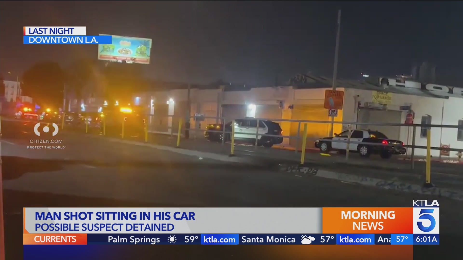 Man shot while sitting in his car in downtown Los Angeles – KTLA