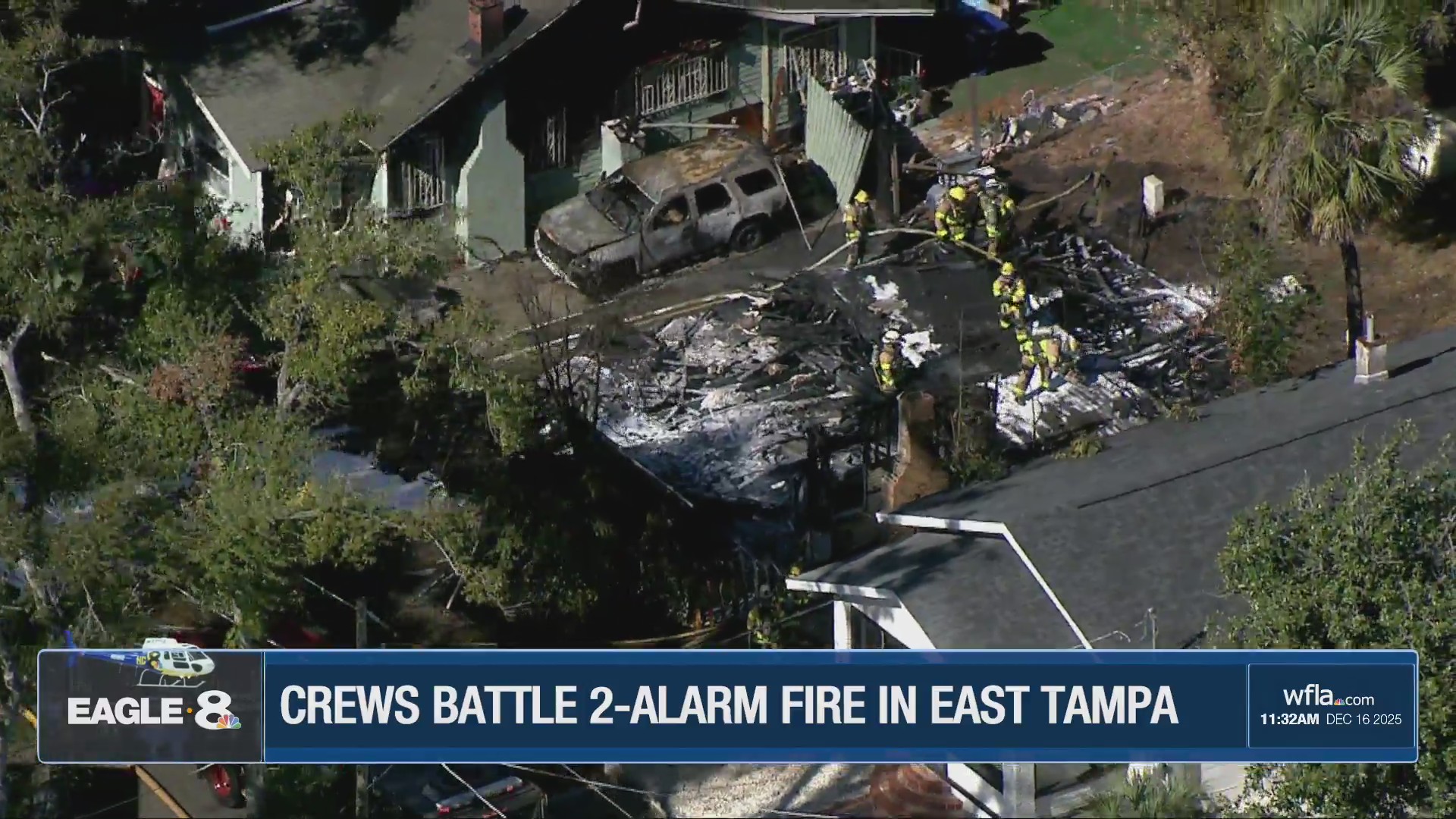 Crews battle 2-alarm fire in East Tampa – WFLA