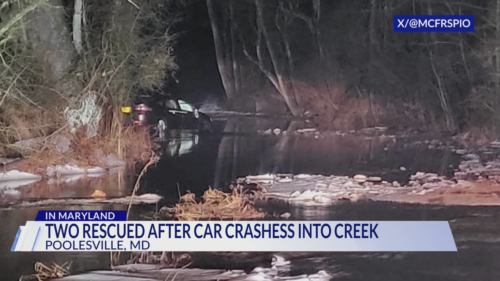 Two rescued after car found in creek in Montgomery County – DC News Now ...