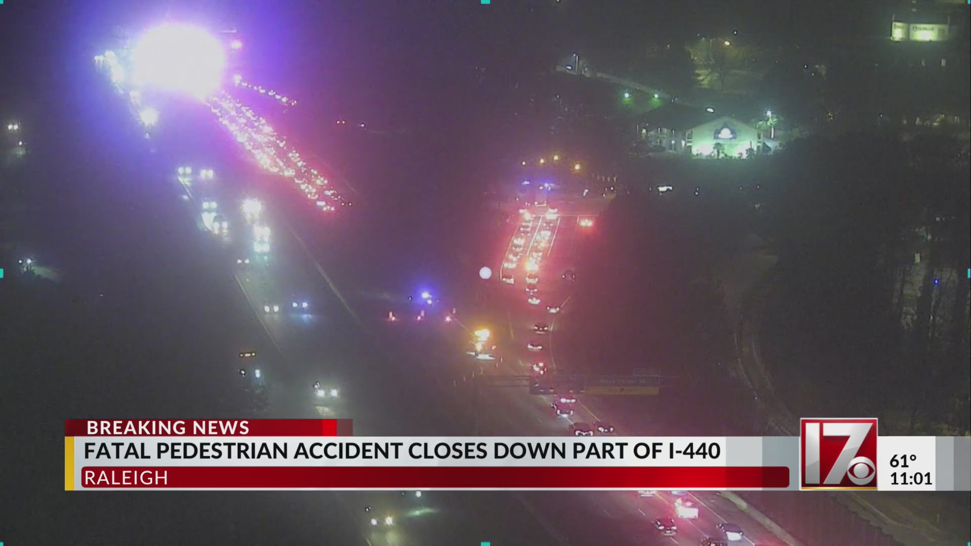 Deadly pedestrian crash shuts part of I-440 in Raleigh – CBS17.com