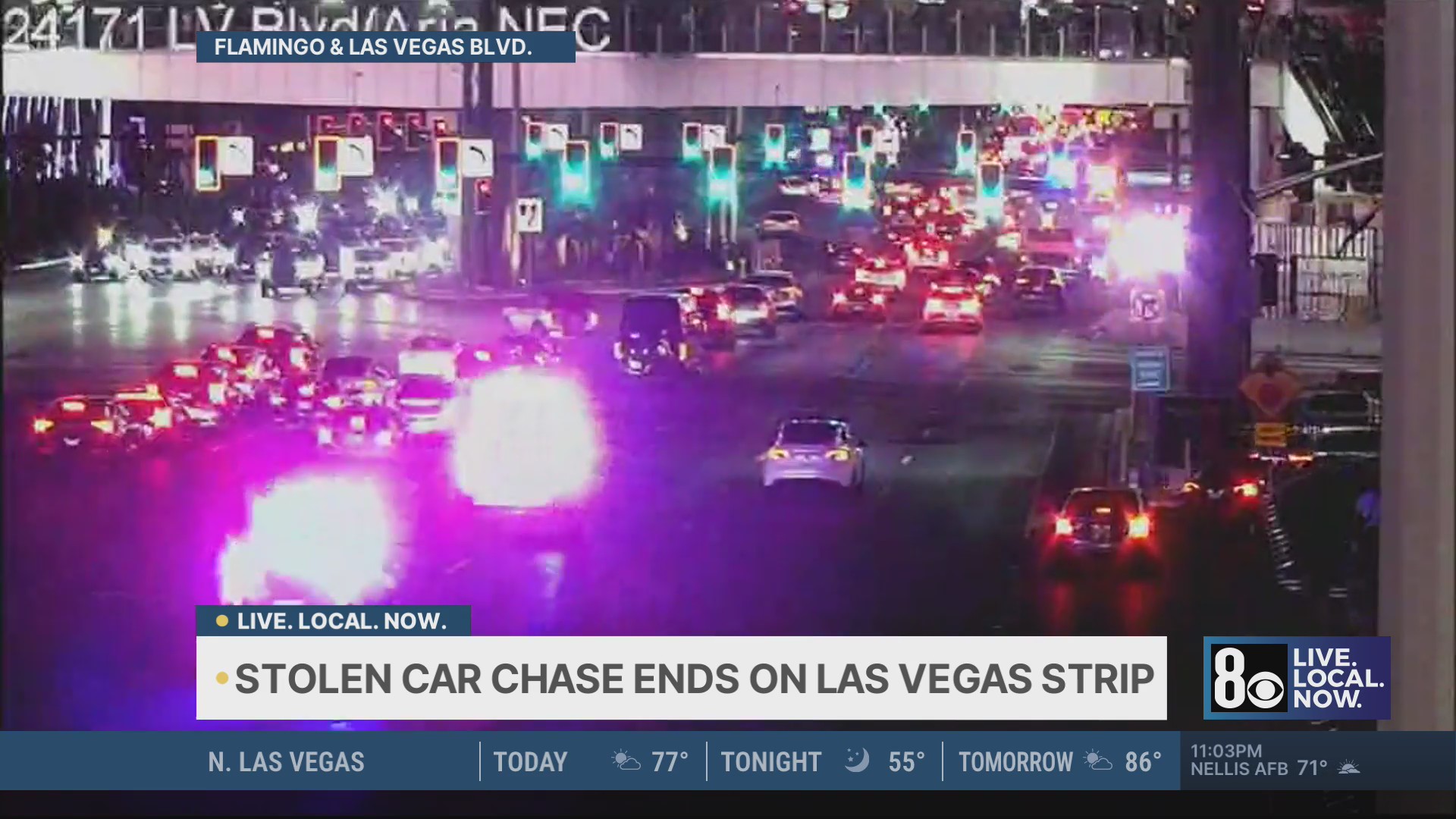 Stolen car pursuit ends on Las Vegas Strip: police – KLAS