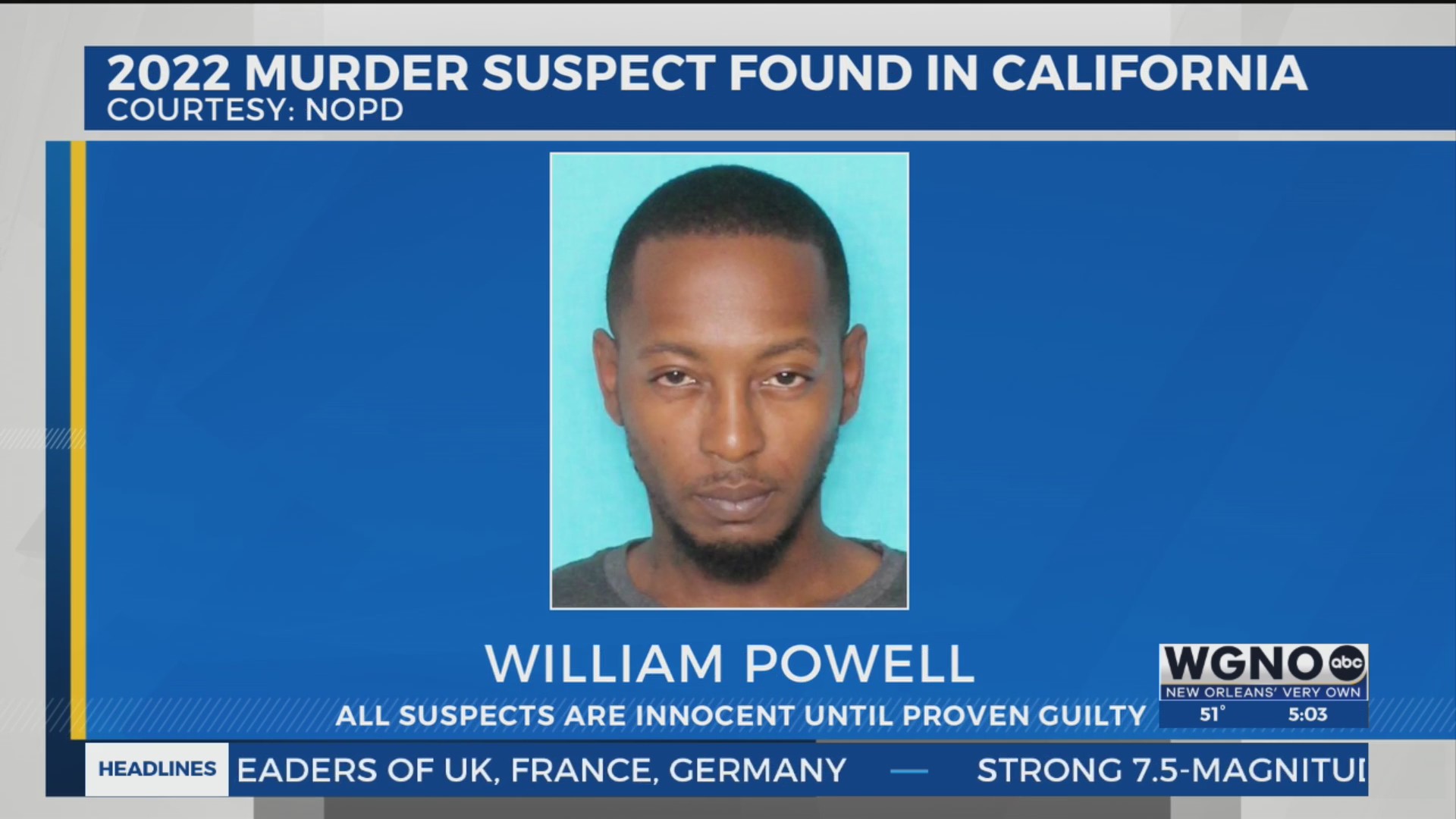 2022 New Orleans murder suspect located, arrested in California: U.S ...