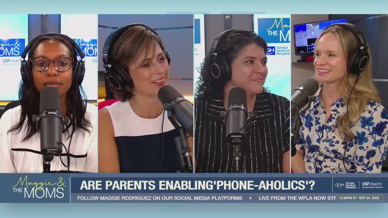 Are parents enabling 'phone-aholics'? | Maggie and the Moms episode artwork