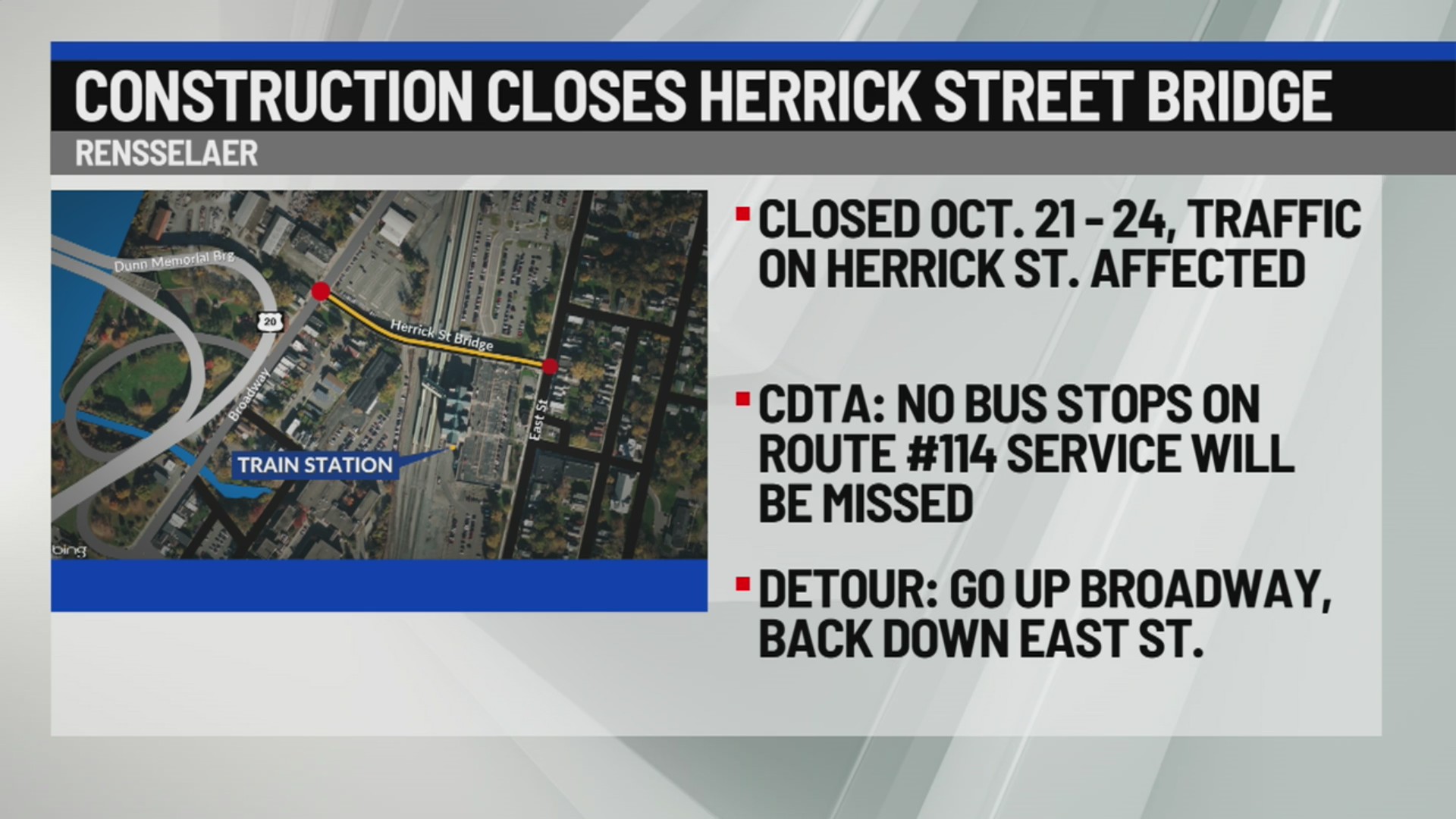 Lin Bridge Construction closes Herrick Street Bridge in Rensselaer – NEWS10 ABC