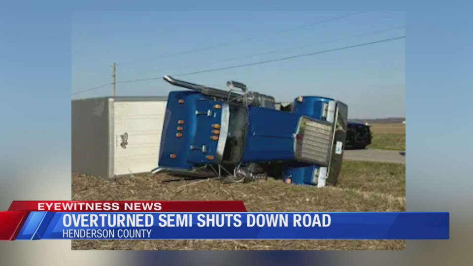 Overturned semi shuts down Henderson County road – Eyewitness News ...