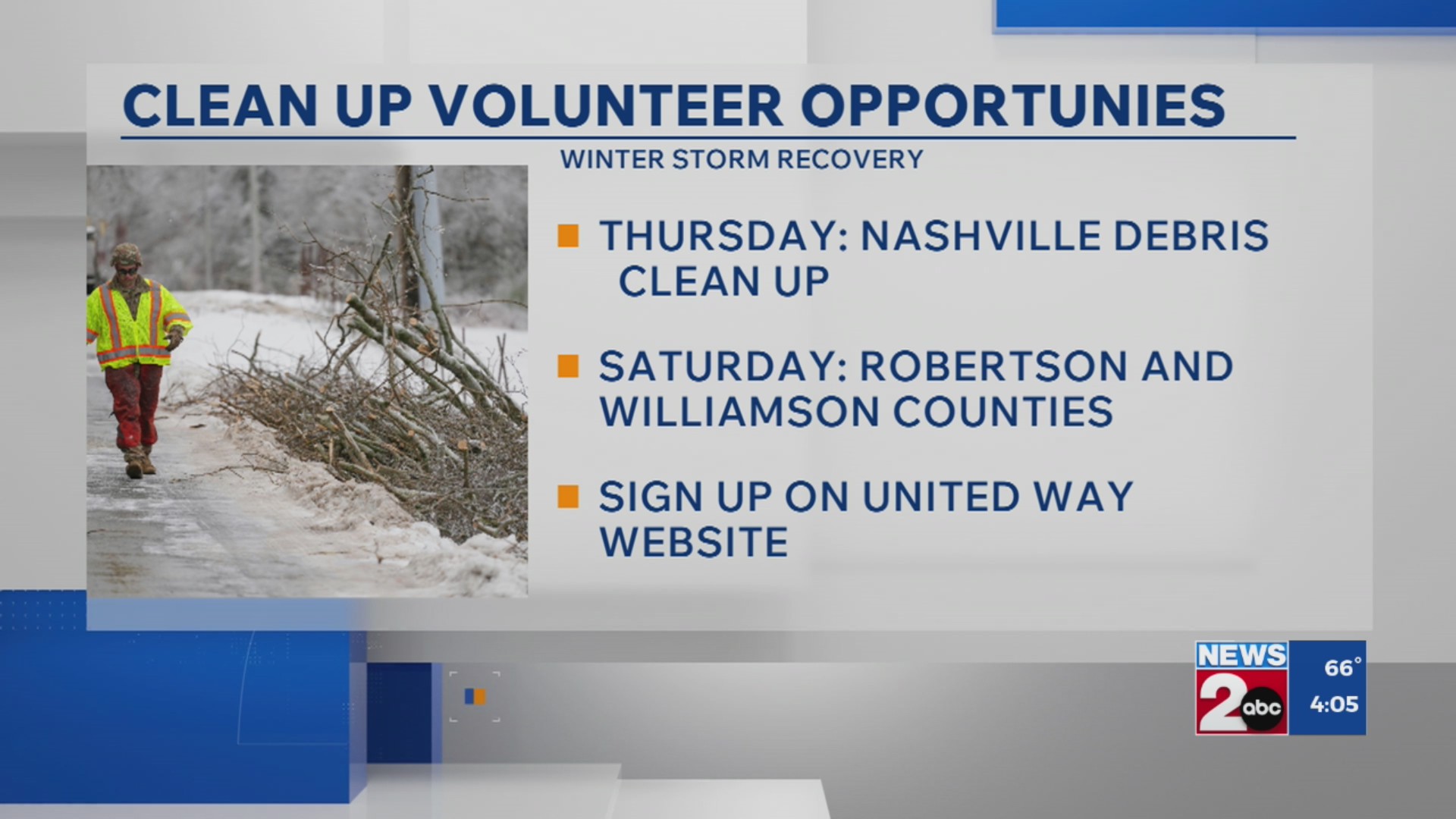 United Way offering cleanup opportunities after winter storm – WKRN News 2