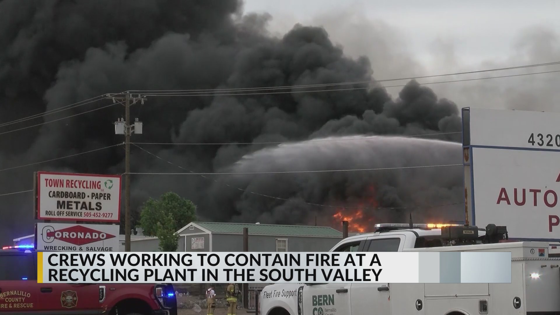 Crews respond to fire at recycling plant in South Valley near Broadway ...