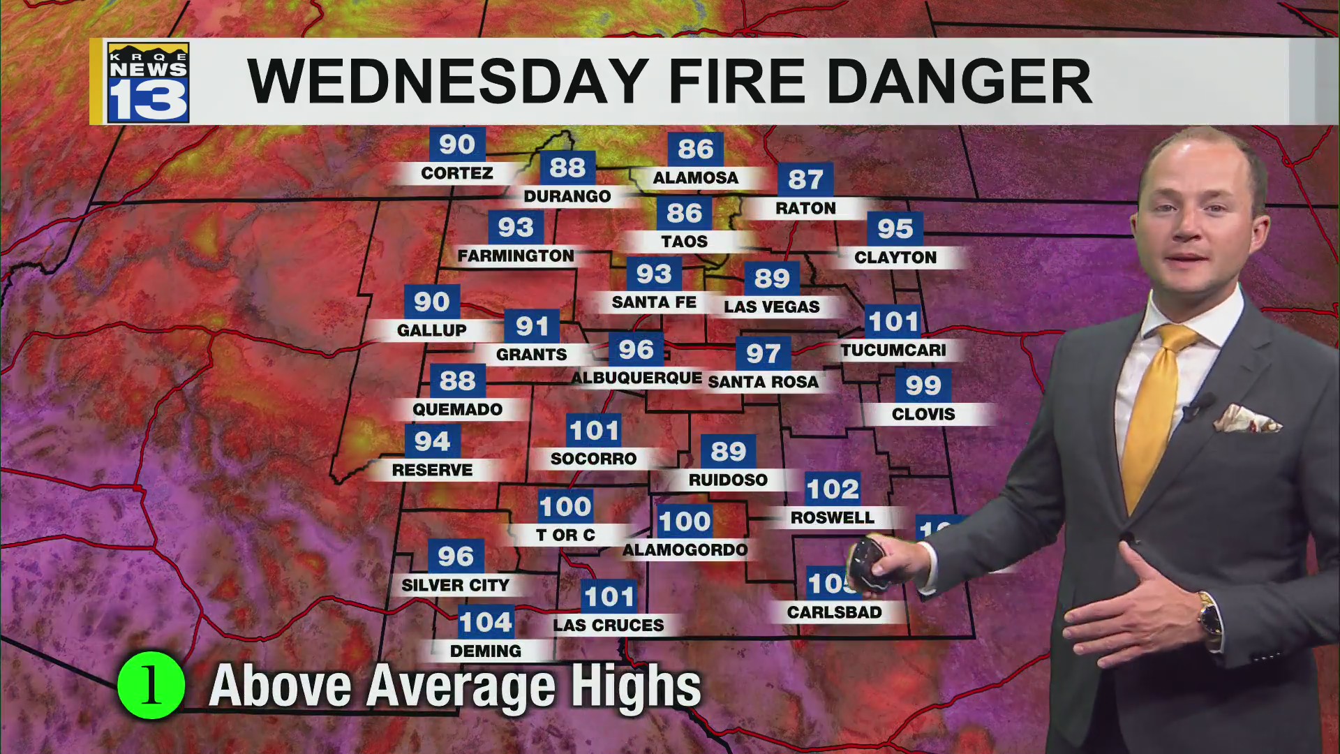 Hotter and drier weather moves into New Mexico Wednesday – KRQE NEWS 13 ...