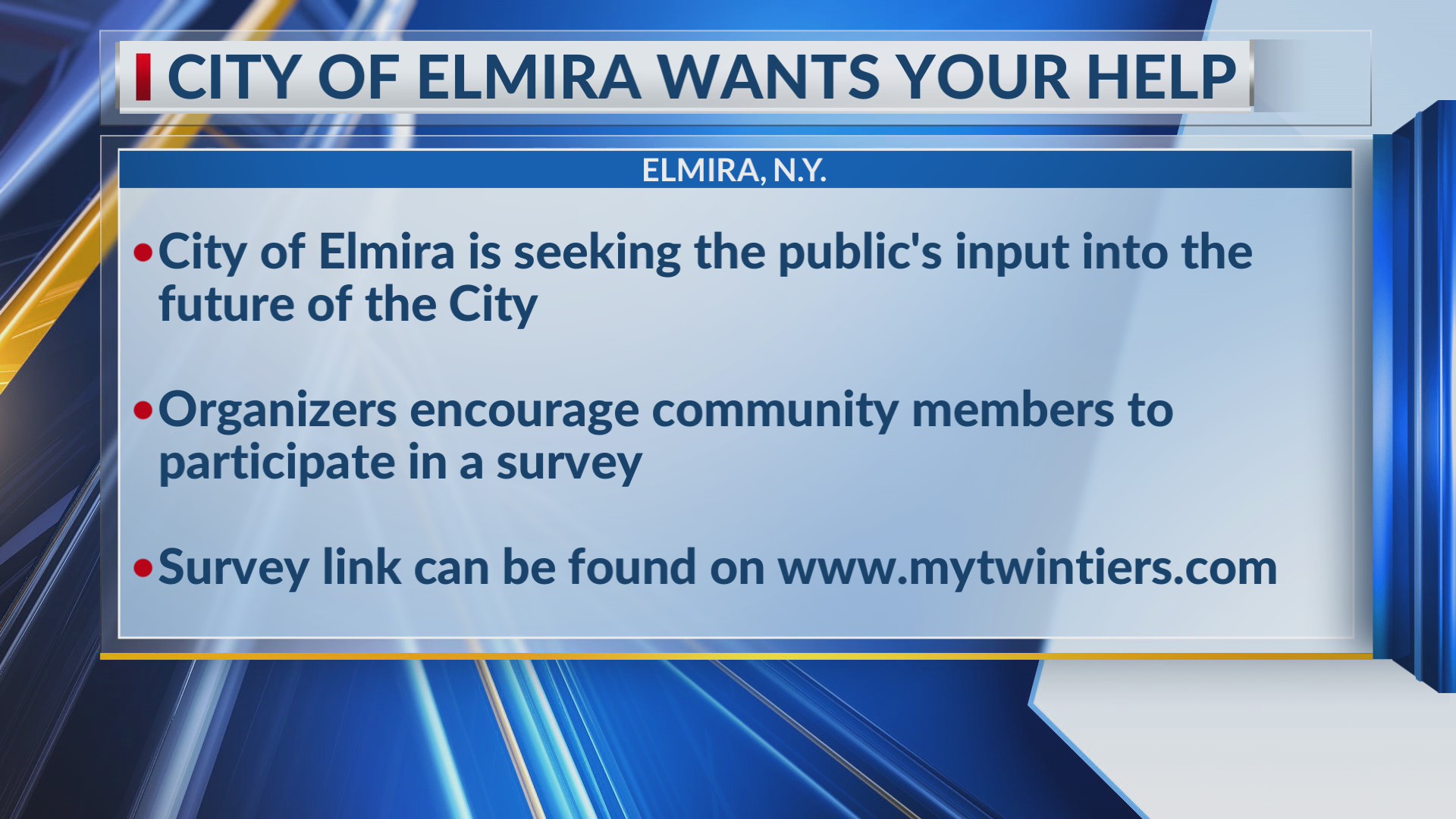 City of Elmira continues seeking public opinion of the future – WETM ...