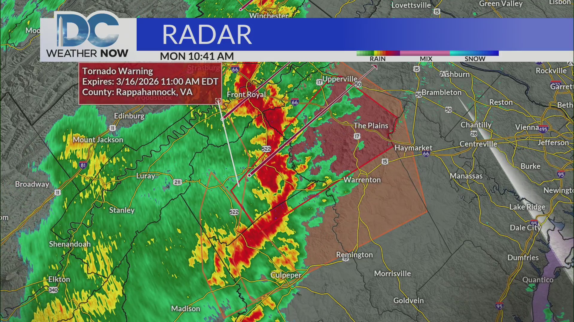 Tornado warning issued in Northern Virginia – DC News Now | DC ...