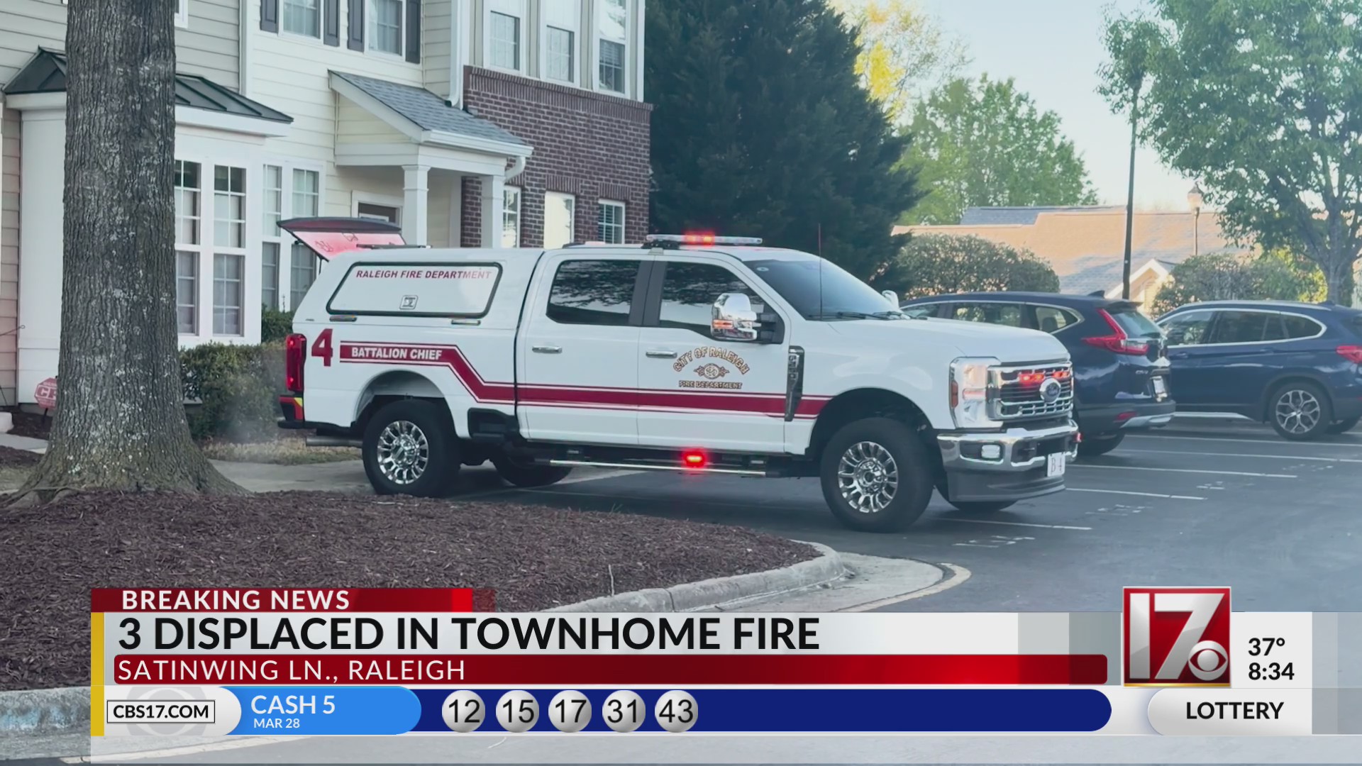 3 displaced after fire inside Raleigh townhome: Officials – CBS17.com