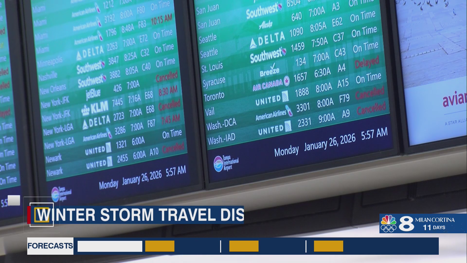Winter storm wreaks havoc on air travel, Tampa flyers forced to reroute ...