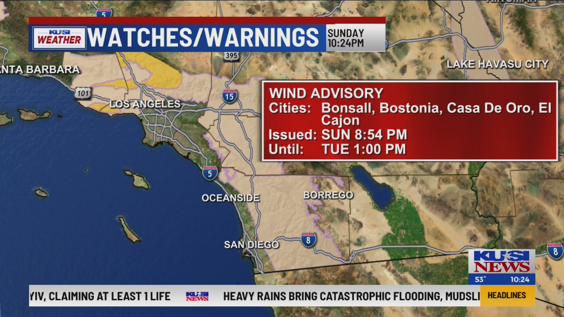 Gusty winds trigger a Wind Advisory – FOX 5 San Diego & KUSI News