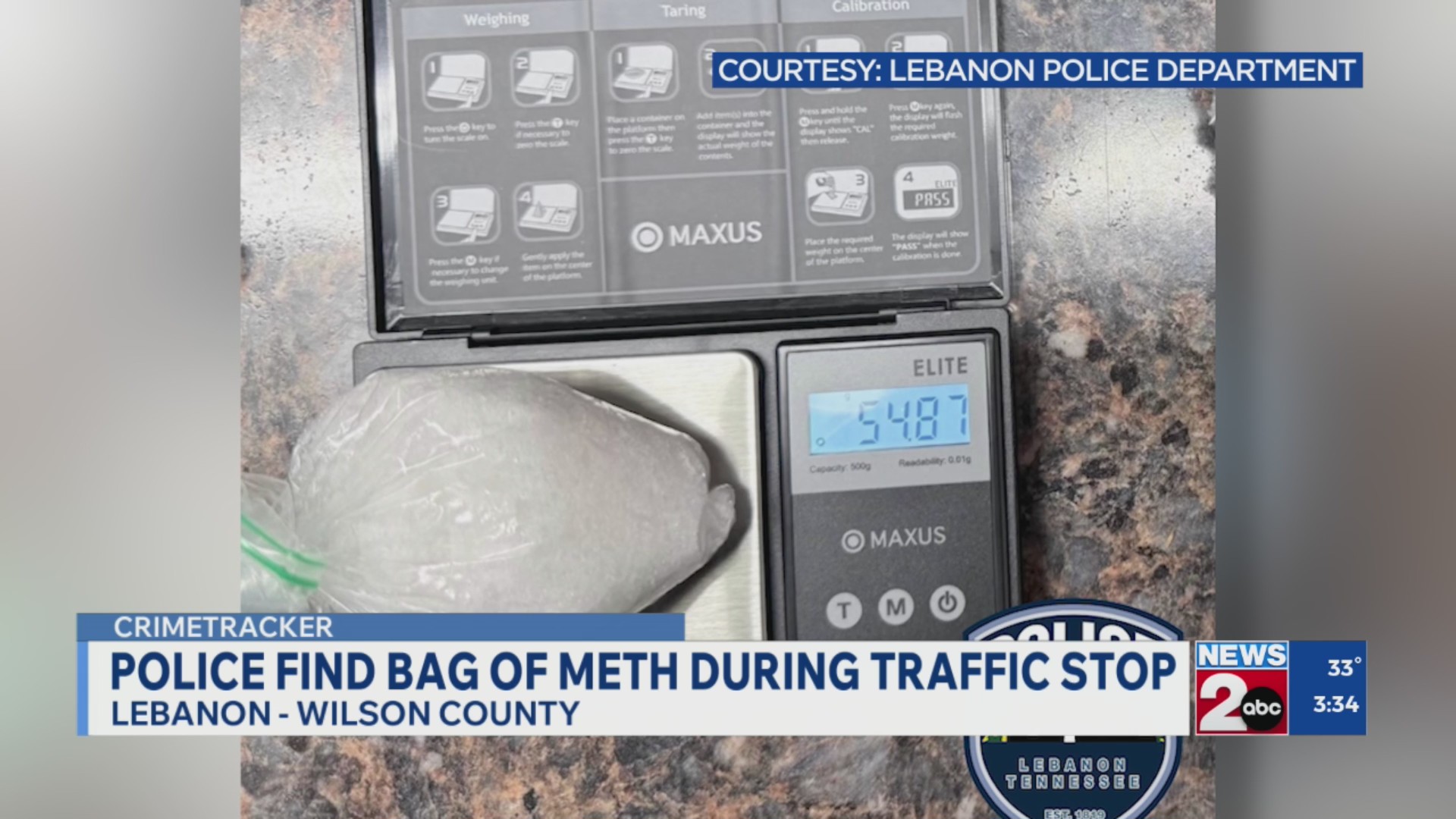 Lebanon, TN police find bag of meth during traffic stop – WKRN News 2