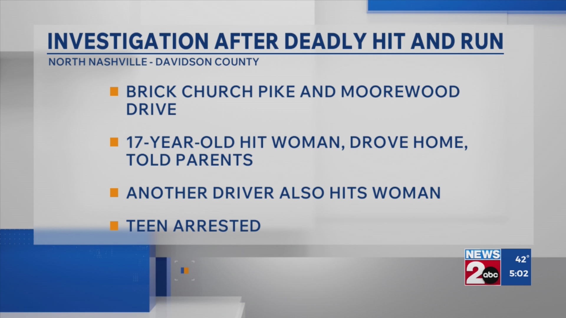 Woman’s body dragged for miles after crash on Brick Church Pike – WKRN ...