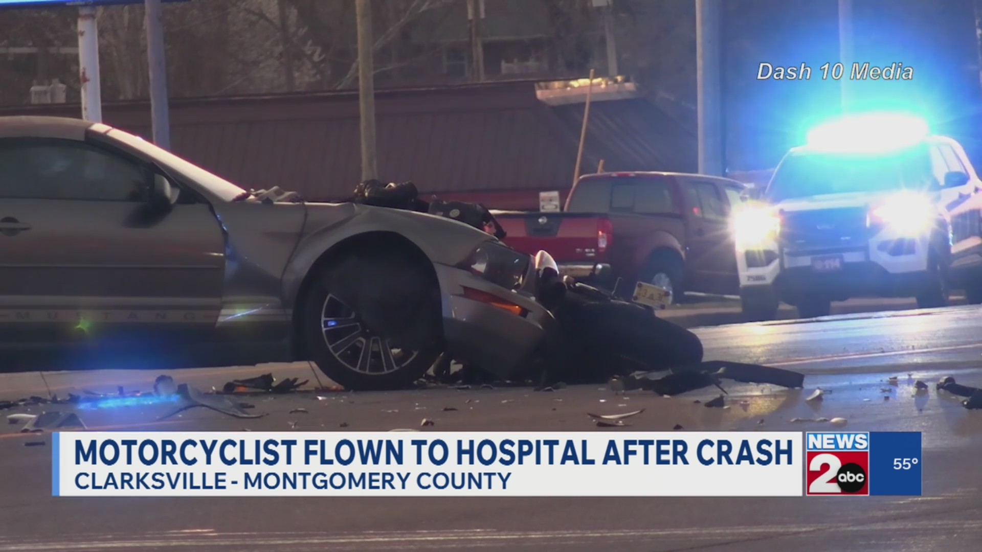 Motorcyclist flown to Nashville following Clarksville crash – WKRN News 2