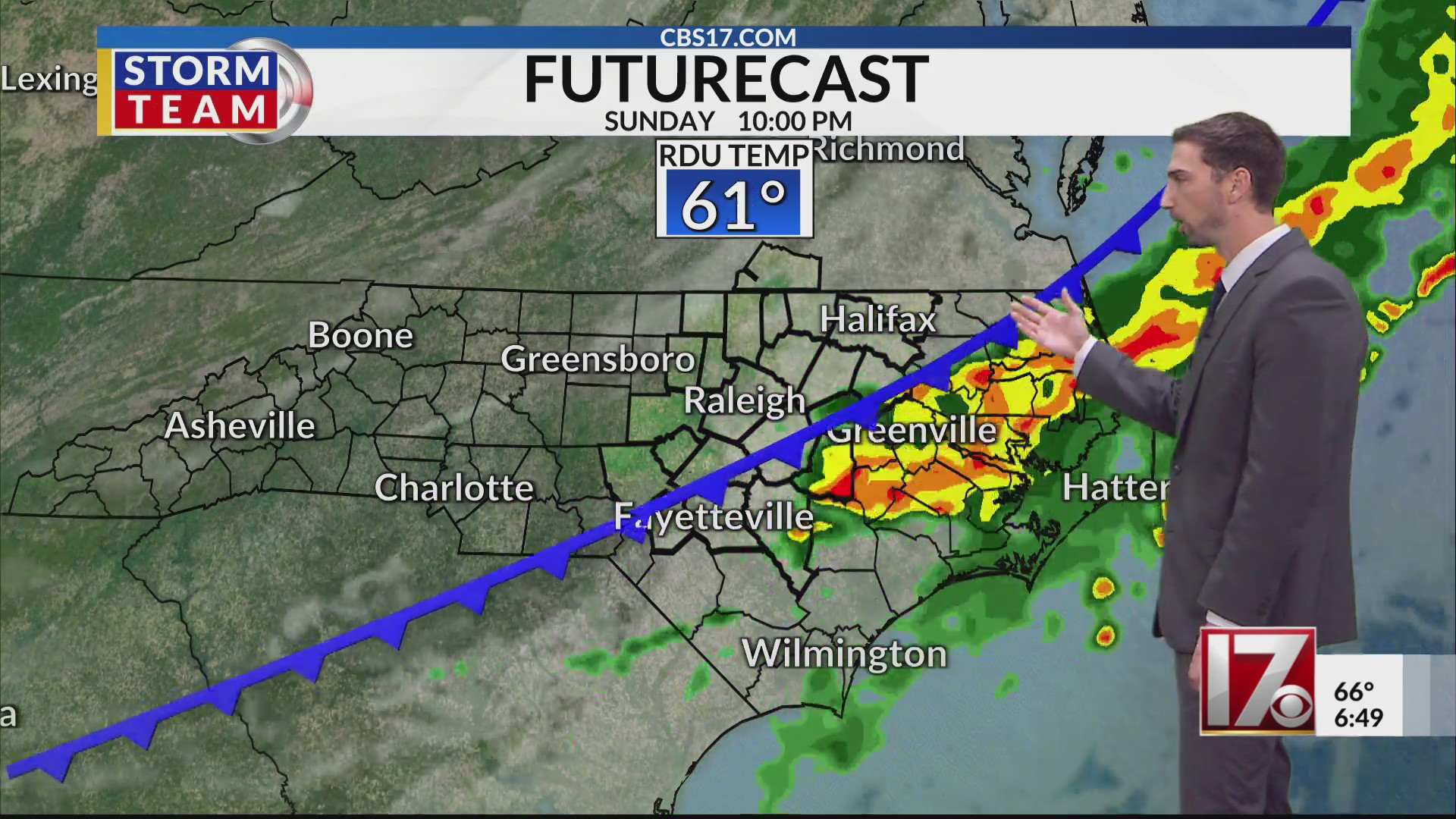 Central NC rain and storms wind down Sunday night – CBS17.com