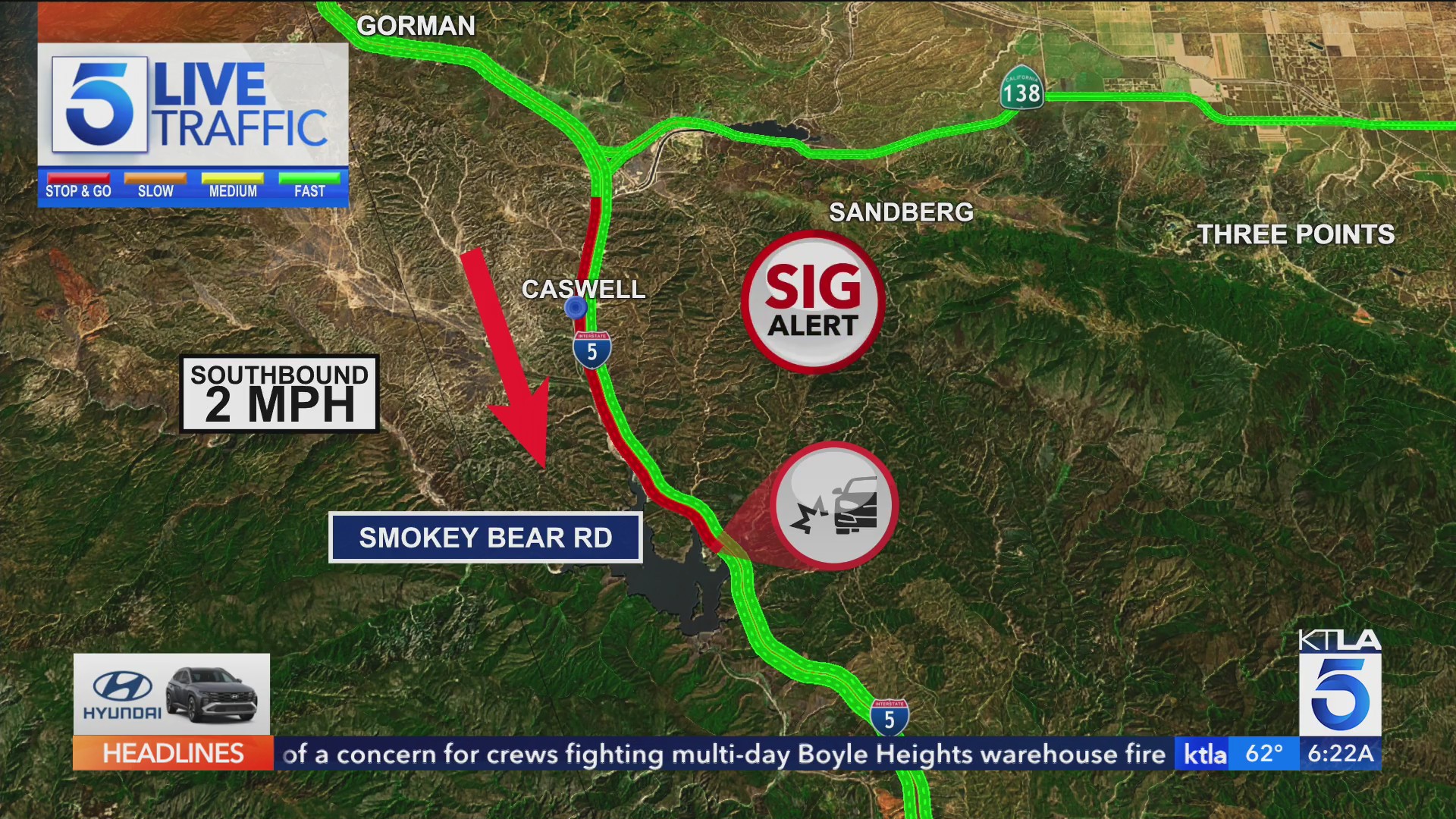 Big rig crash closes 5 Freeway through Grapevine – KTLA